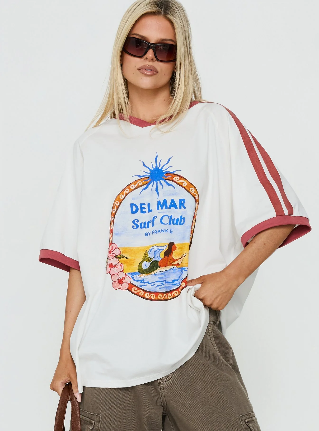 Del Mar Surf Club Oversized Graphic Tee White / Multi
