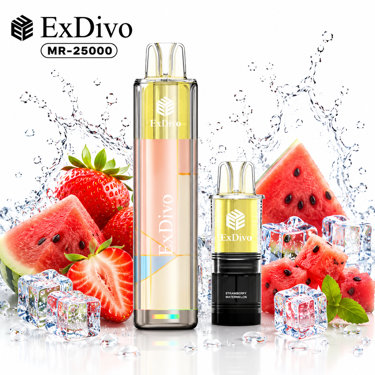 STRAWBERRY WATERMELON - ExDivo KUZ 25K Replaceable Pod Vape