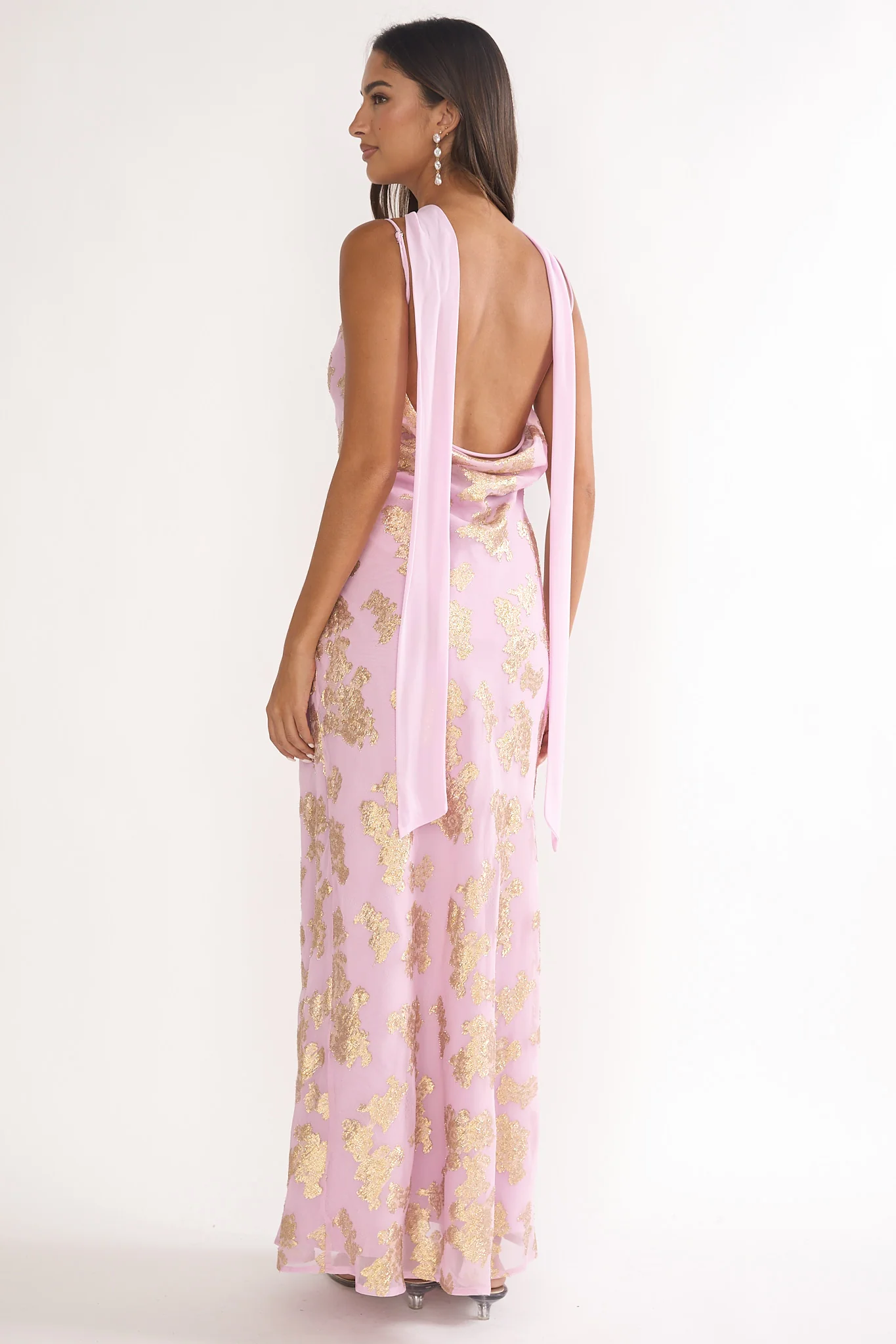 Helsi Cowl Back Maxi Dress Pink - luluinthesky