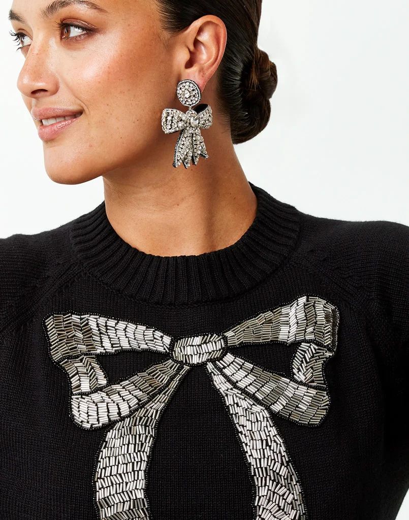 Glitzy Bow Earrings