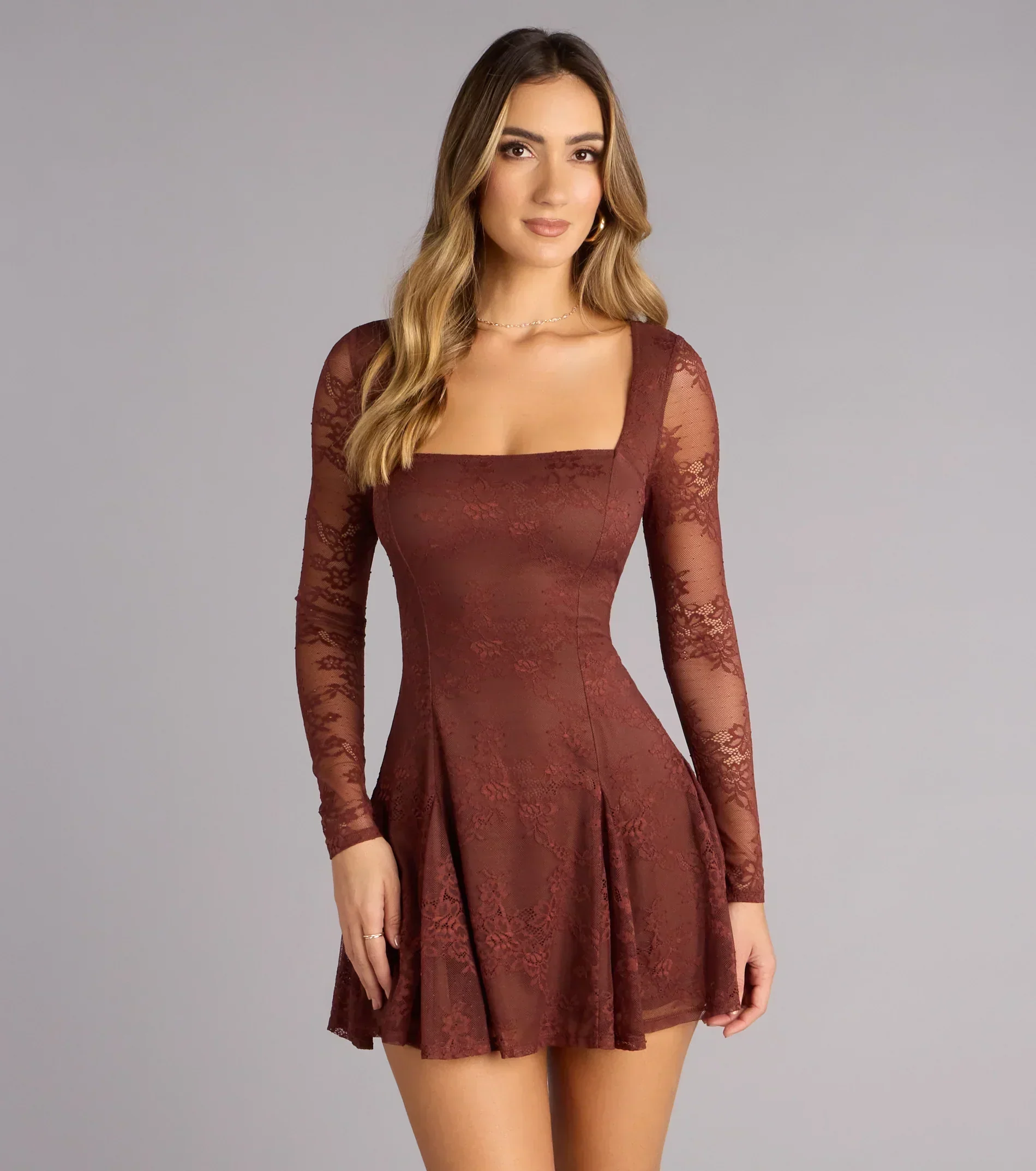 Evening Plans Lace A-Line Dress