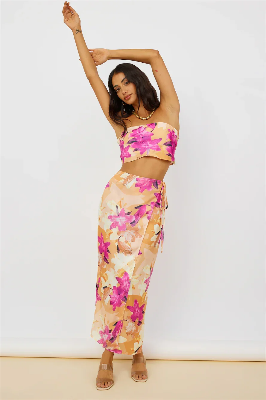 Sun On My Shoulder Maxi Skirt Floral
