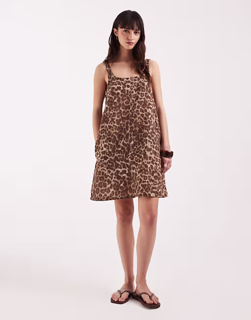 JJXX leopard mini dress in multi