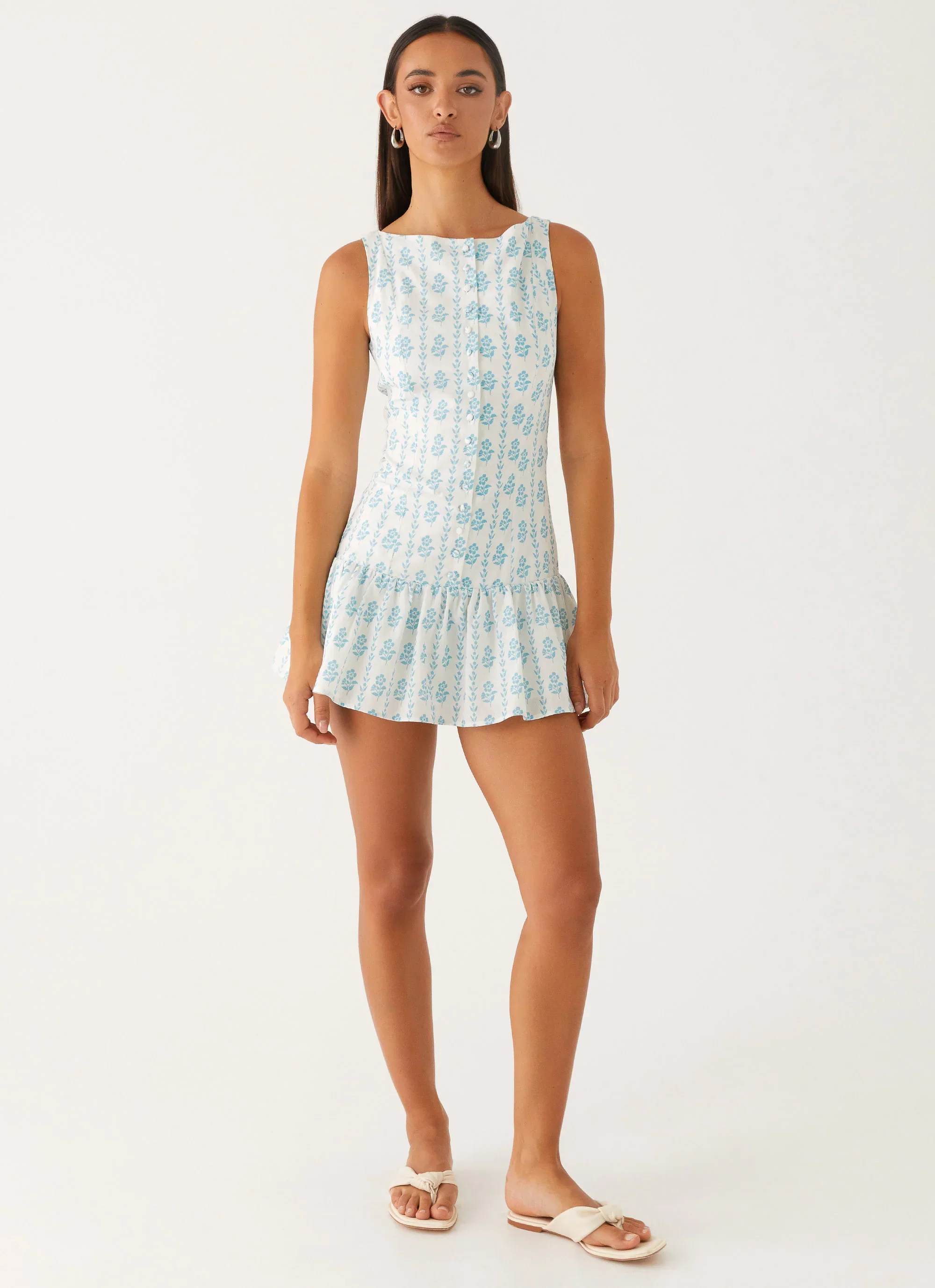 Meggie Linen Mini Dress - Sweet Daydream Print