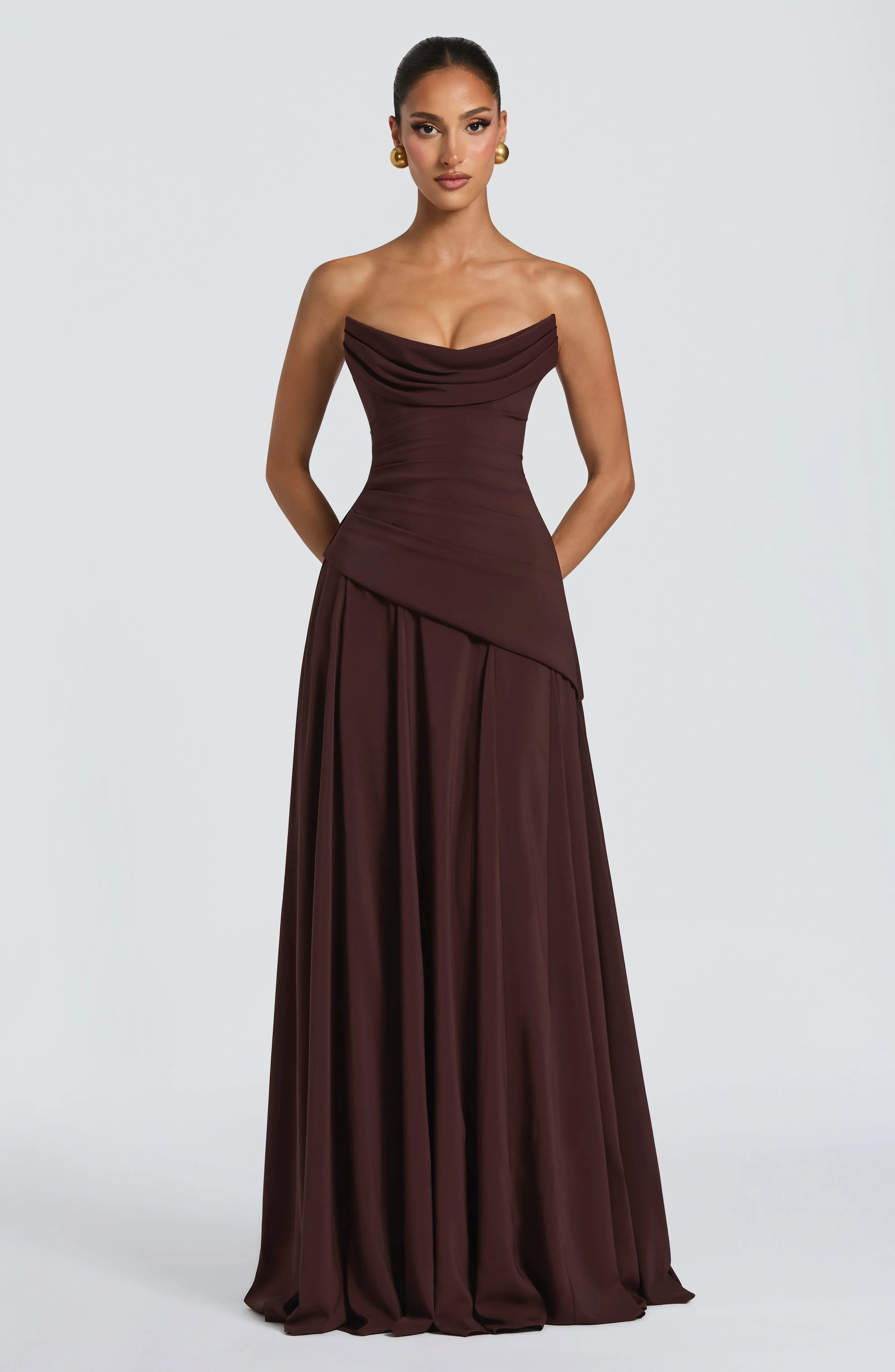 Patricia Maxi Dress - Plum Brown