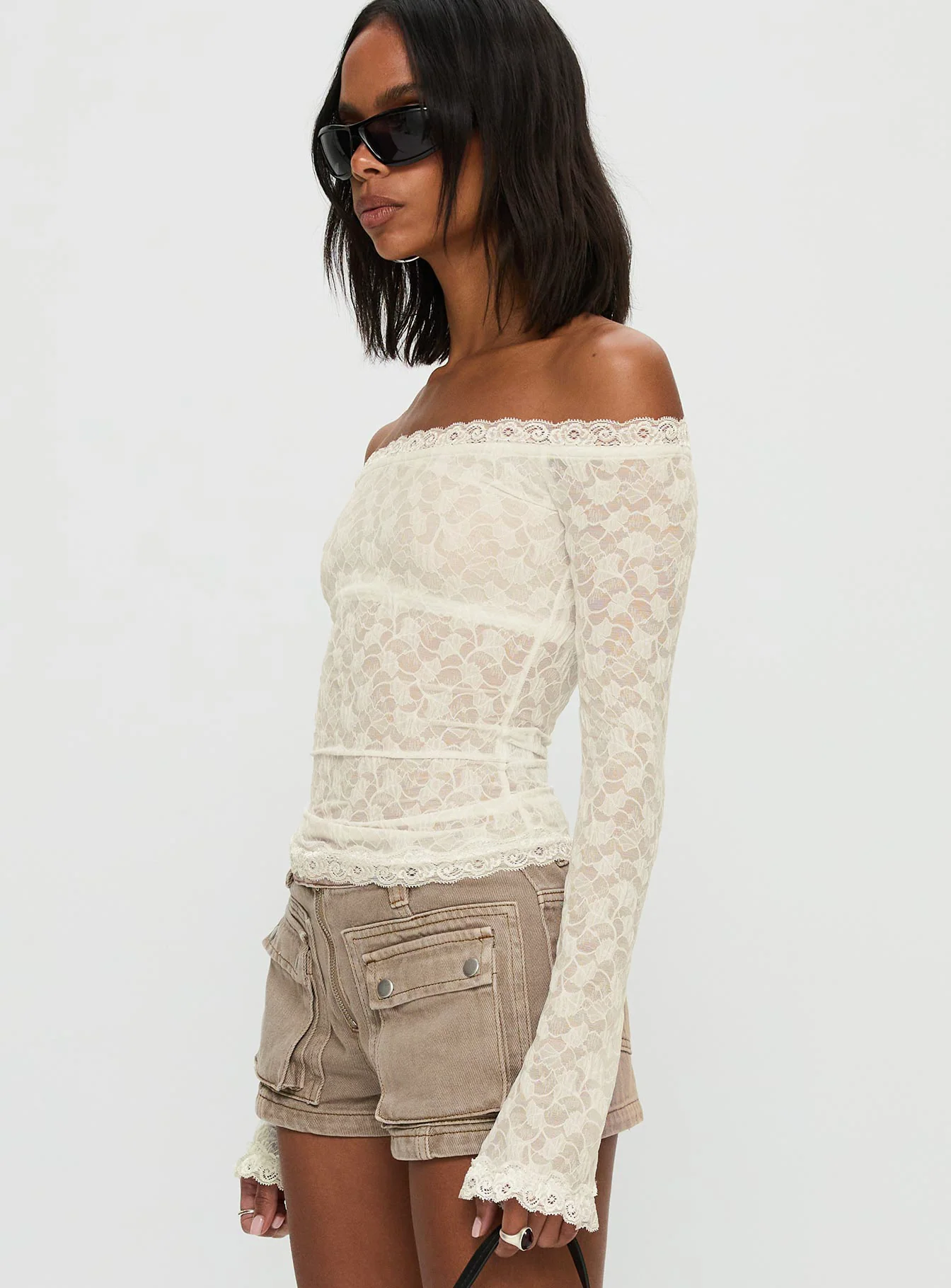 Mochapella Off The Shoulder Top White