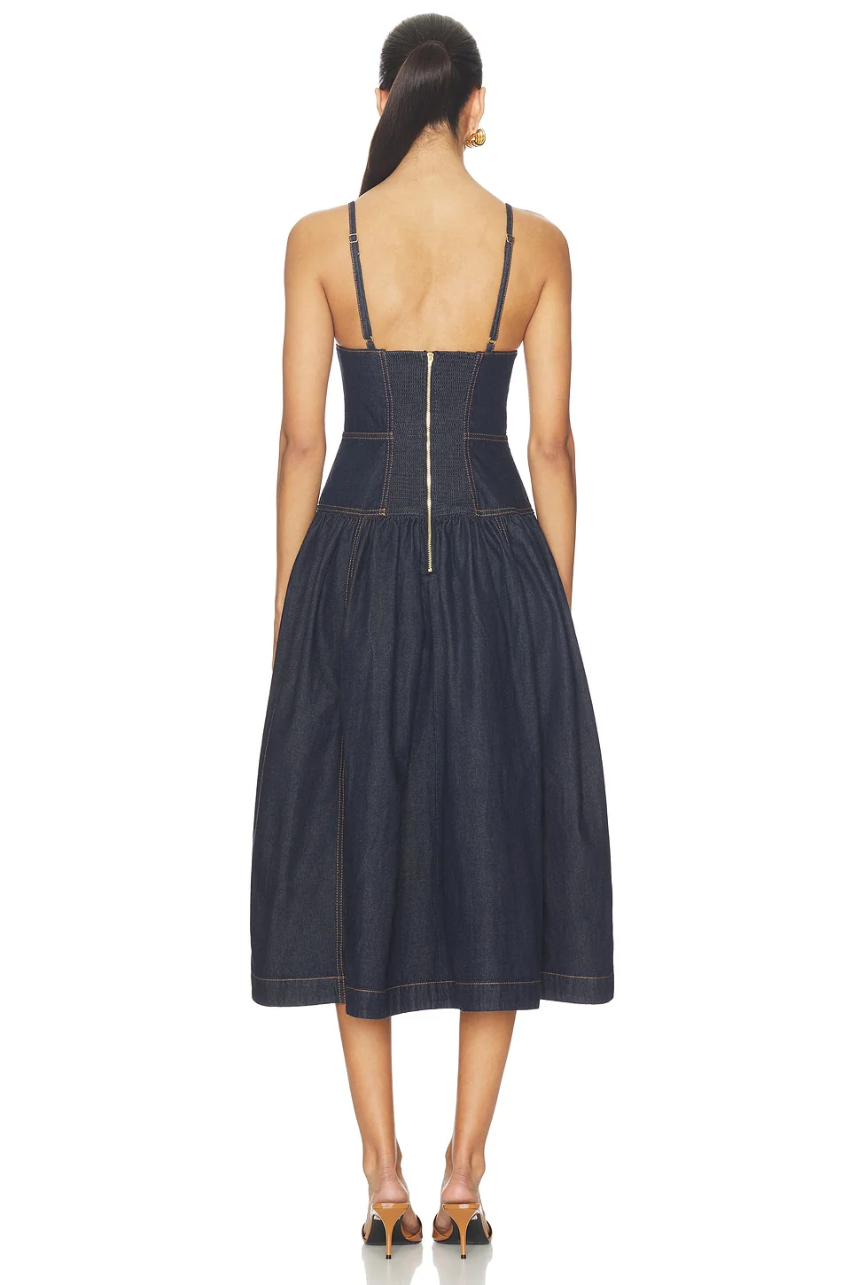 Denim Sleeveless Midi Dress