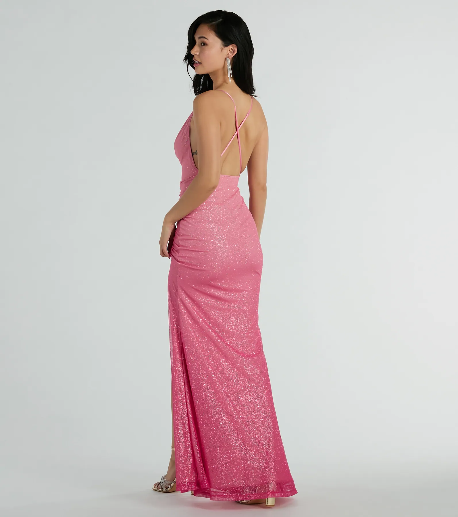 Kate Strappy Back Ombre Glitter Formal Dress