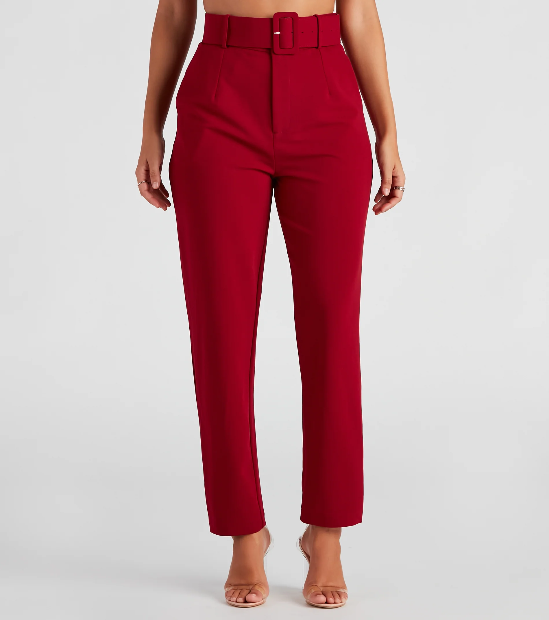 Sixties Style Belted Crepe Pants