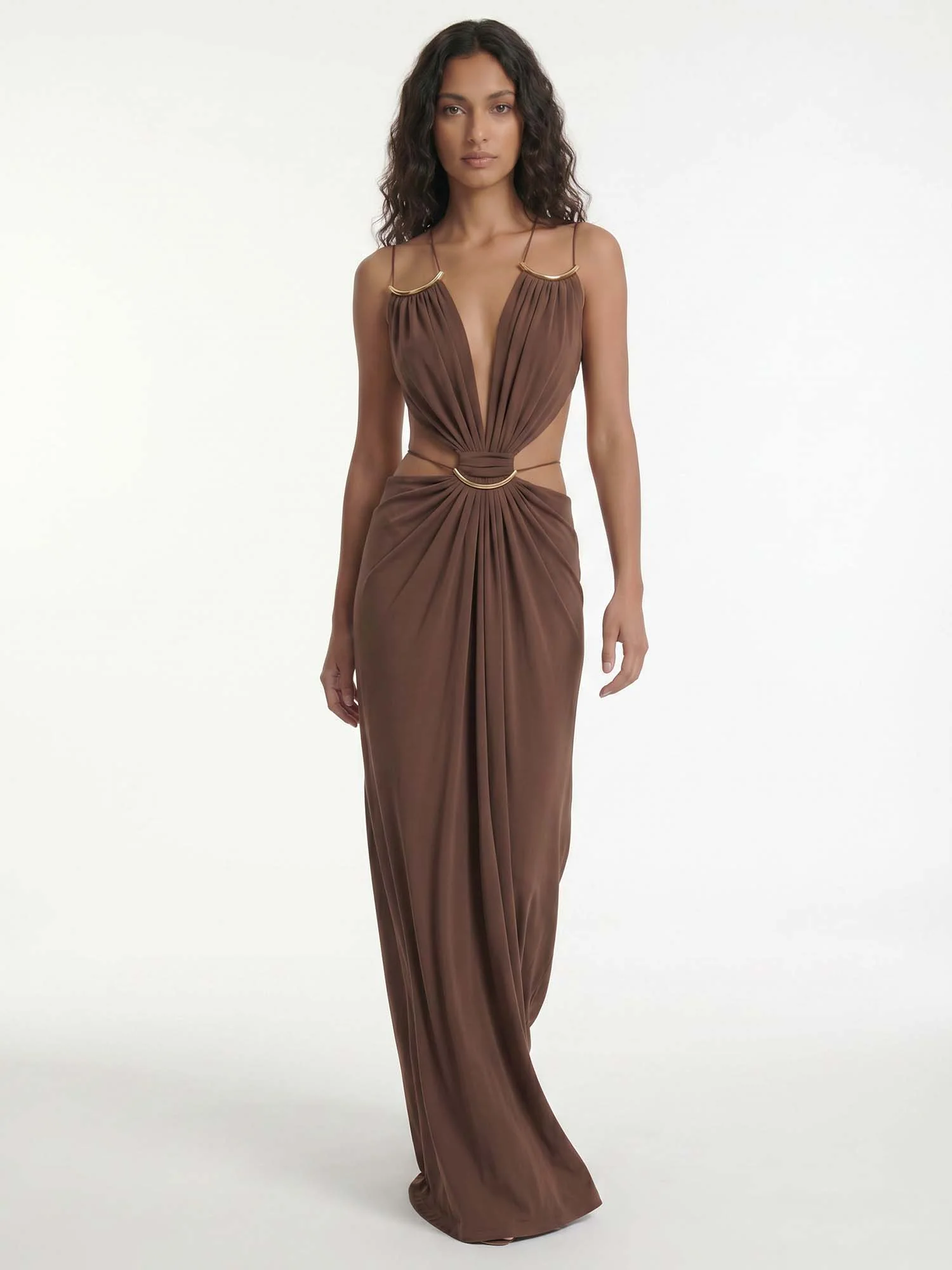 Multi Strap Cutout Maxi Dress