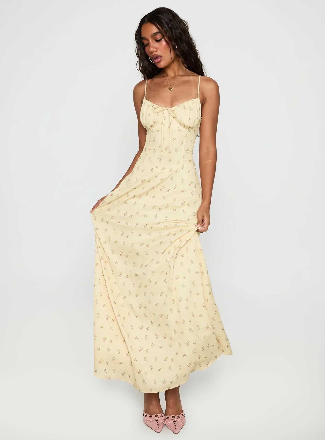 Members Only Maxi Dress Yellow Floral - luluinthesky