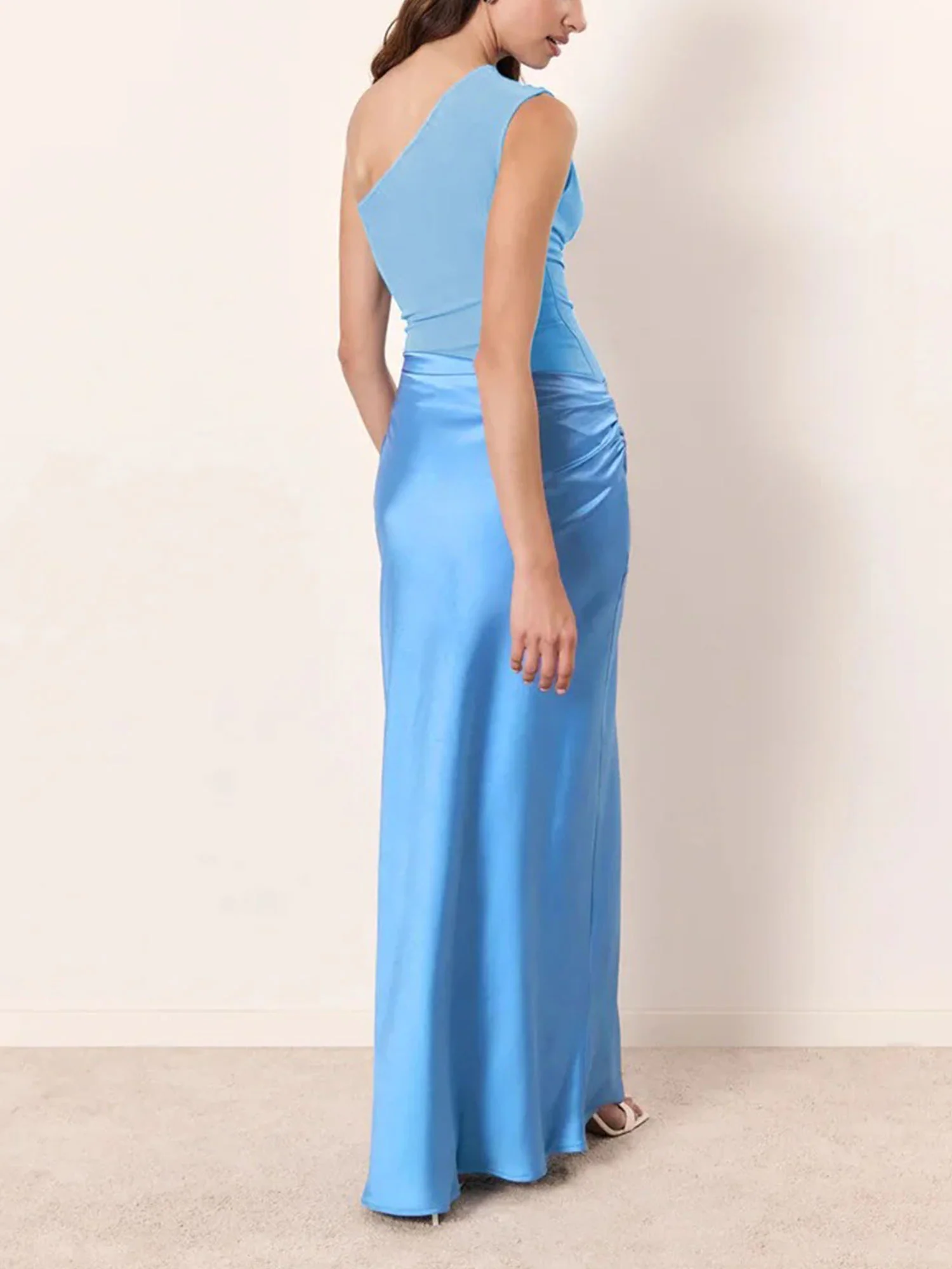 Blue Bold Maxi Dress Party Elegance