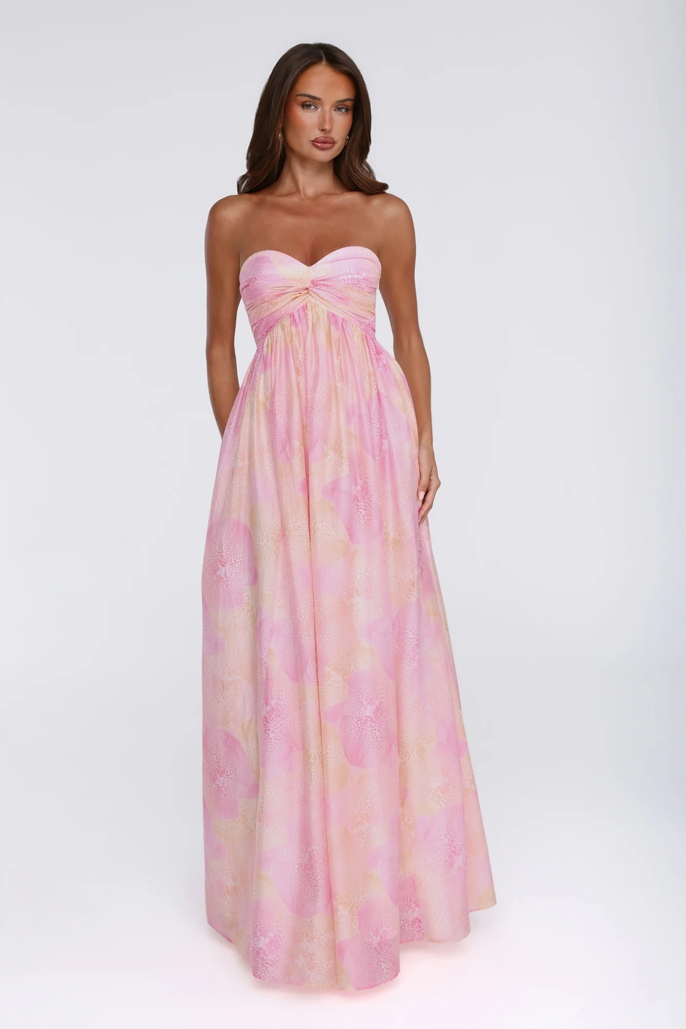 Twilight Spell Strapless Maxi Dress Floral