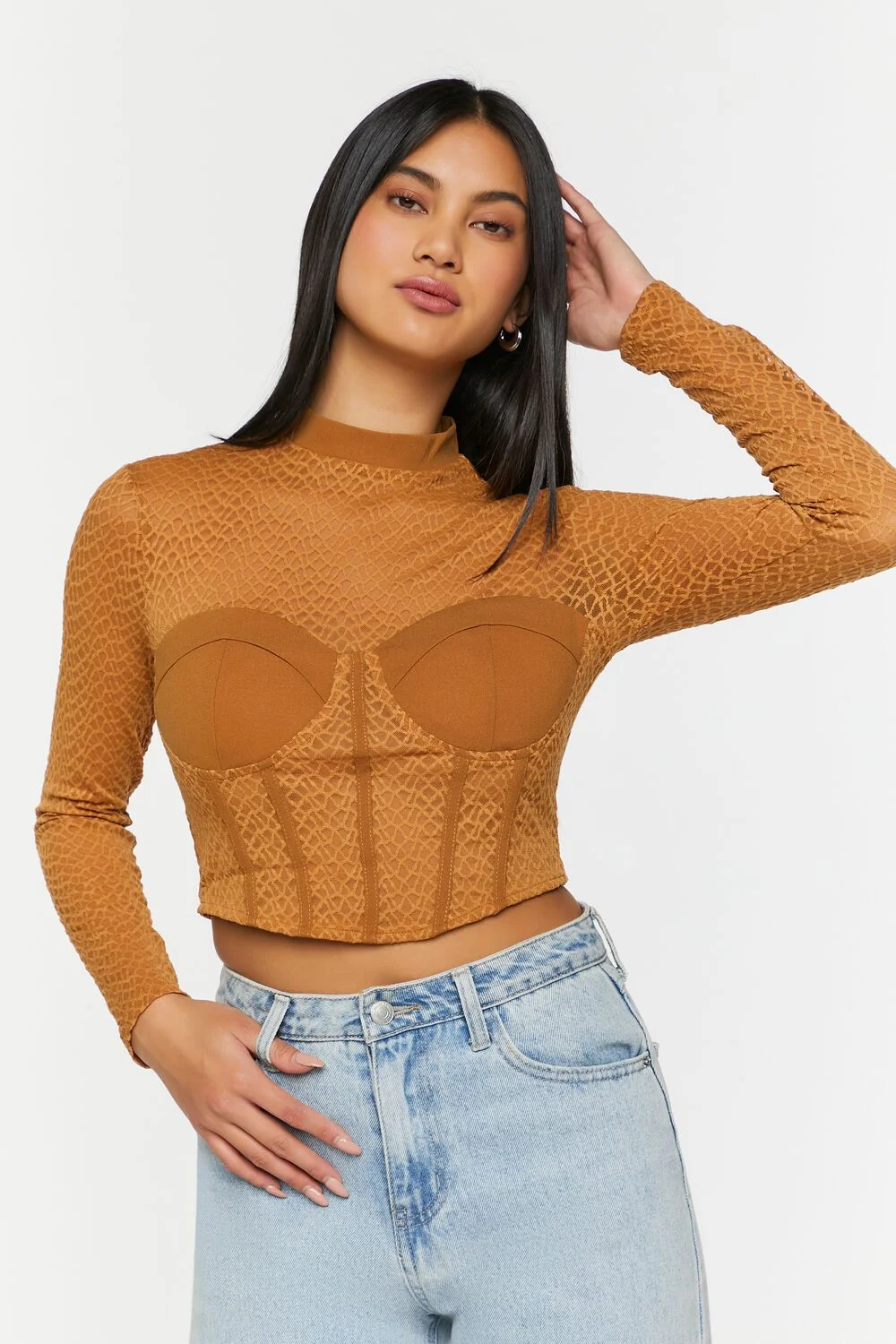 Netted Mesh Bustier Top