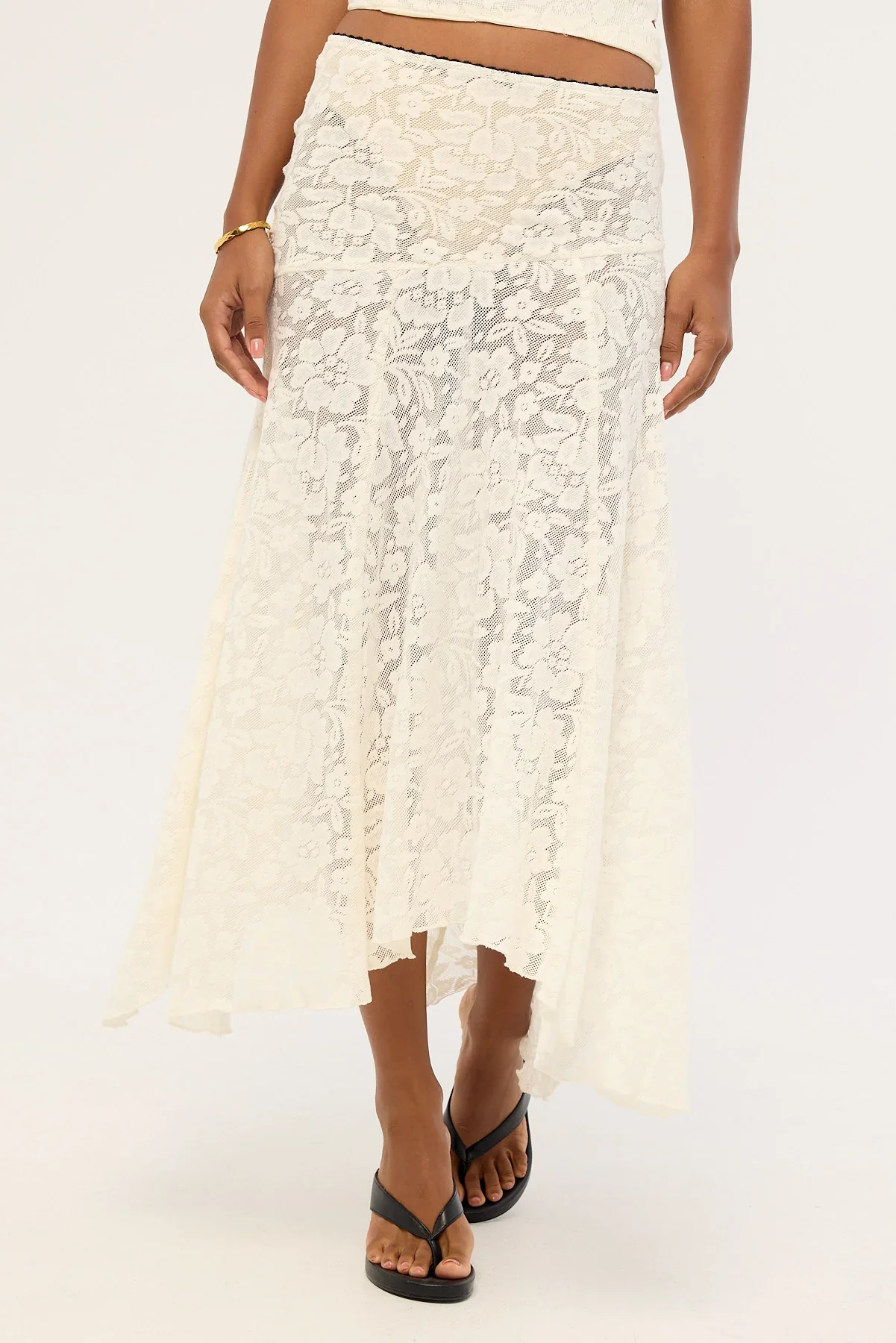 Jgr & Stn Myra Lace Maxi Skirt Antique White