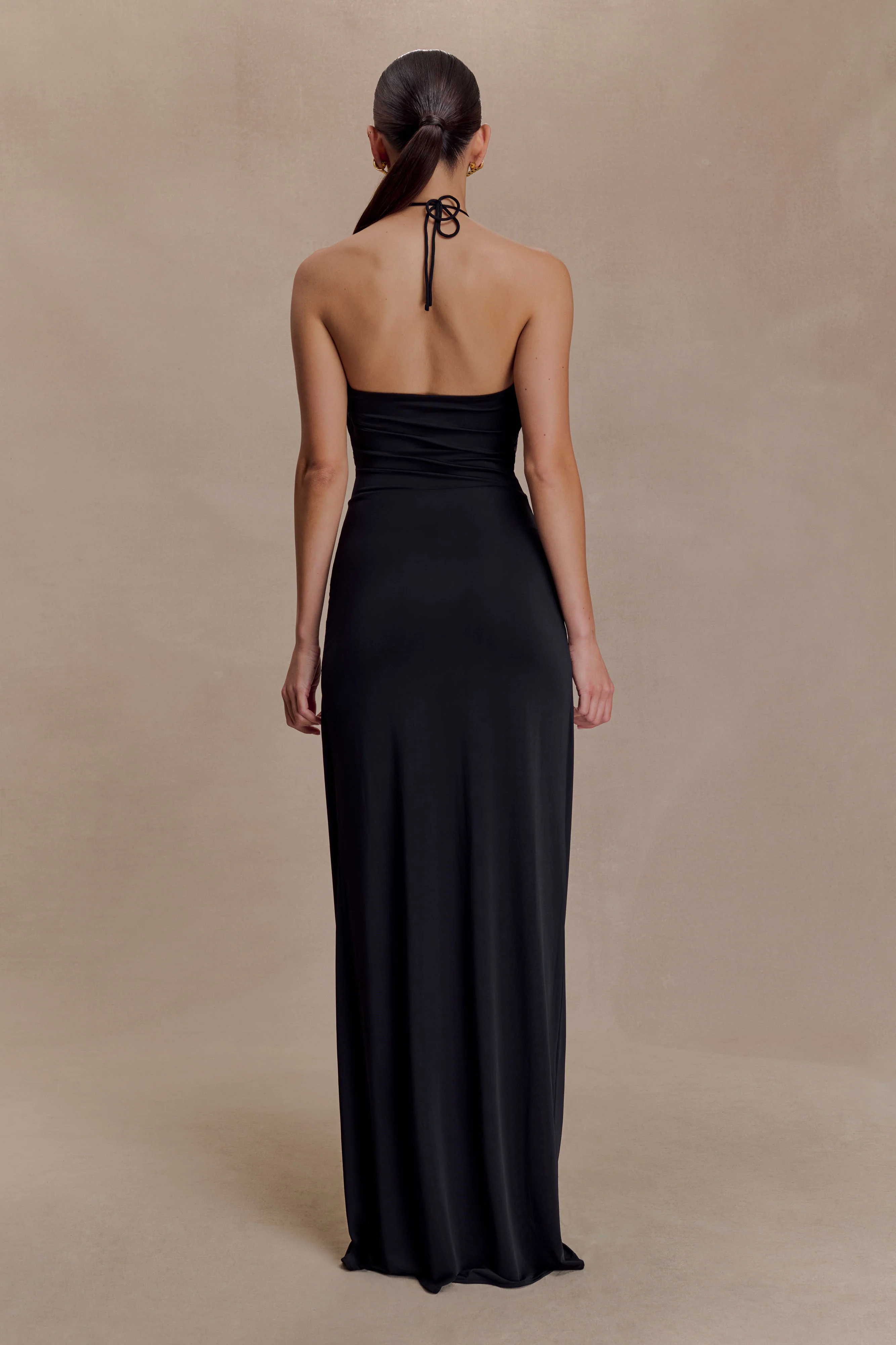 Quincy Halter Maxi Dress With Hardware - Black