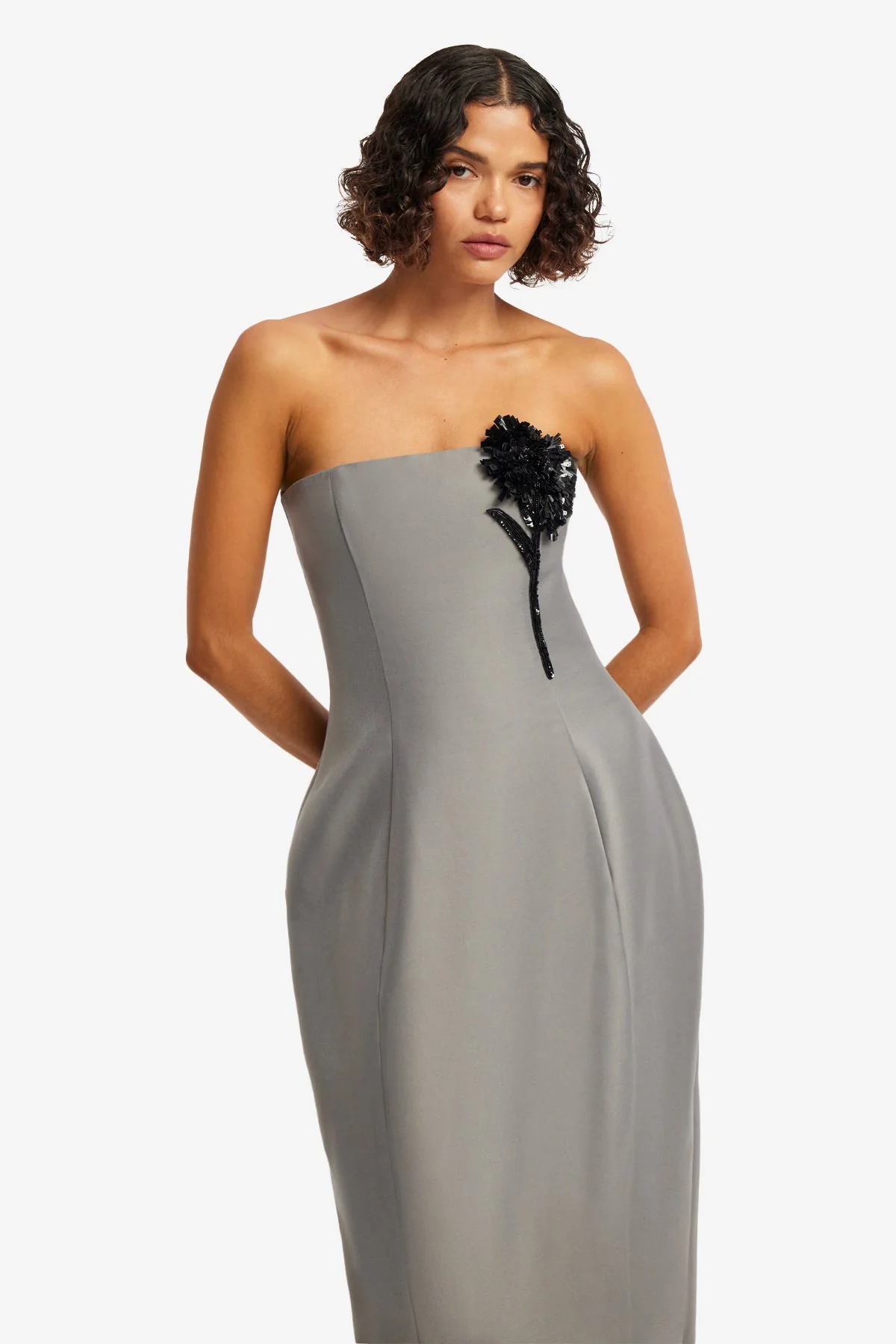 Jessica Cocoon Bustier Maxi Dress - Steel