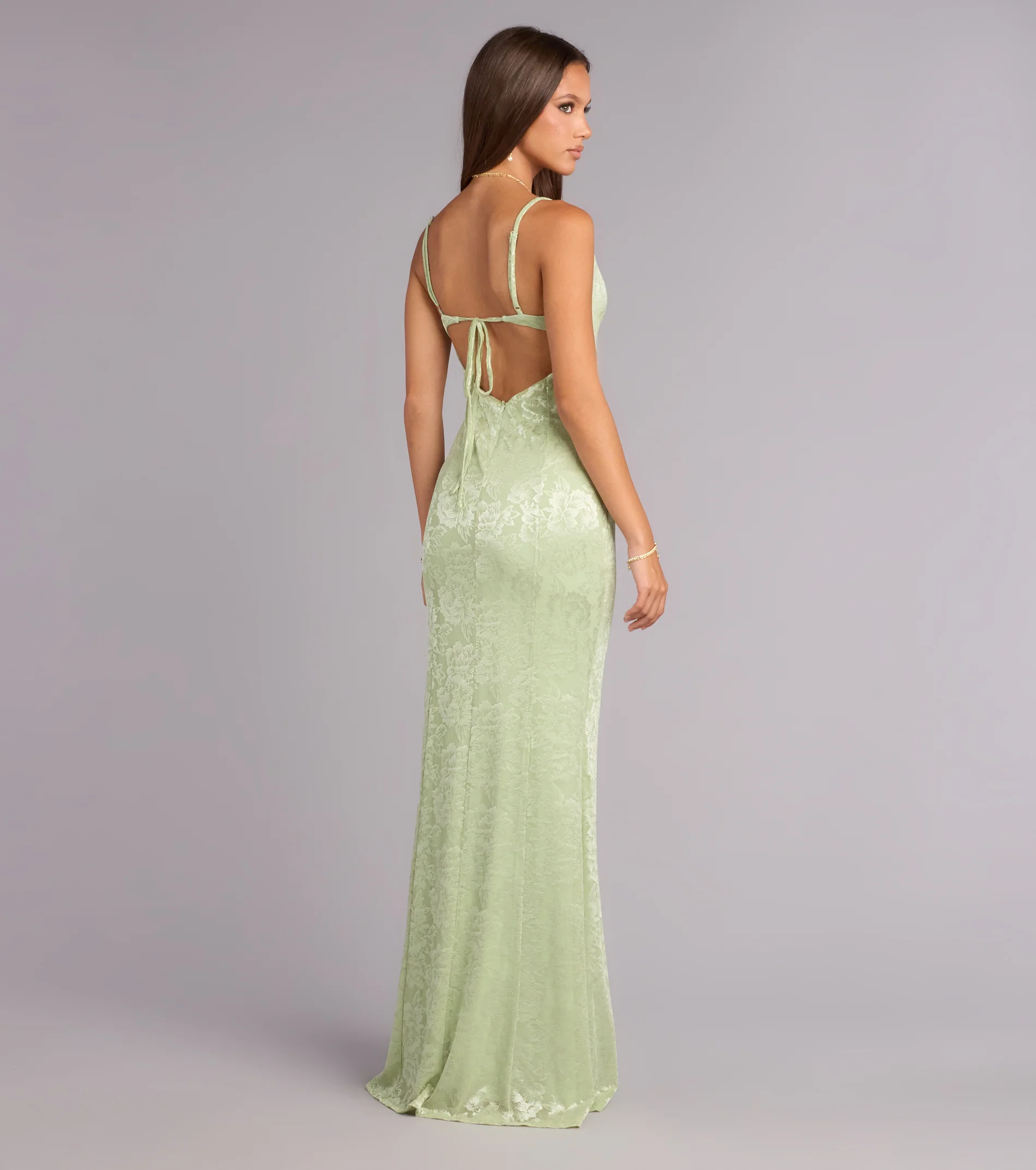 Alex Floral Tie-Back Formal Dress