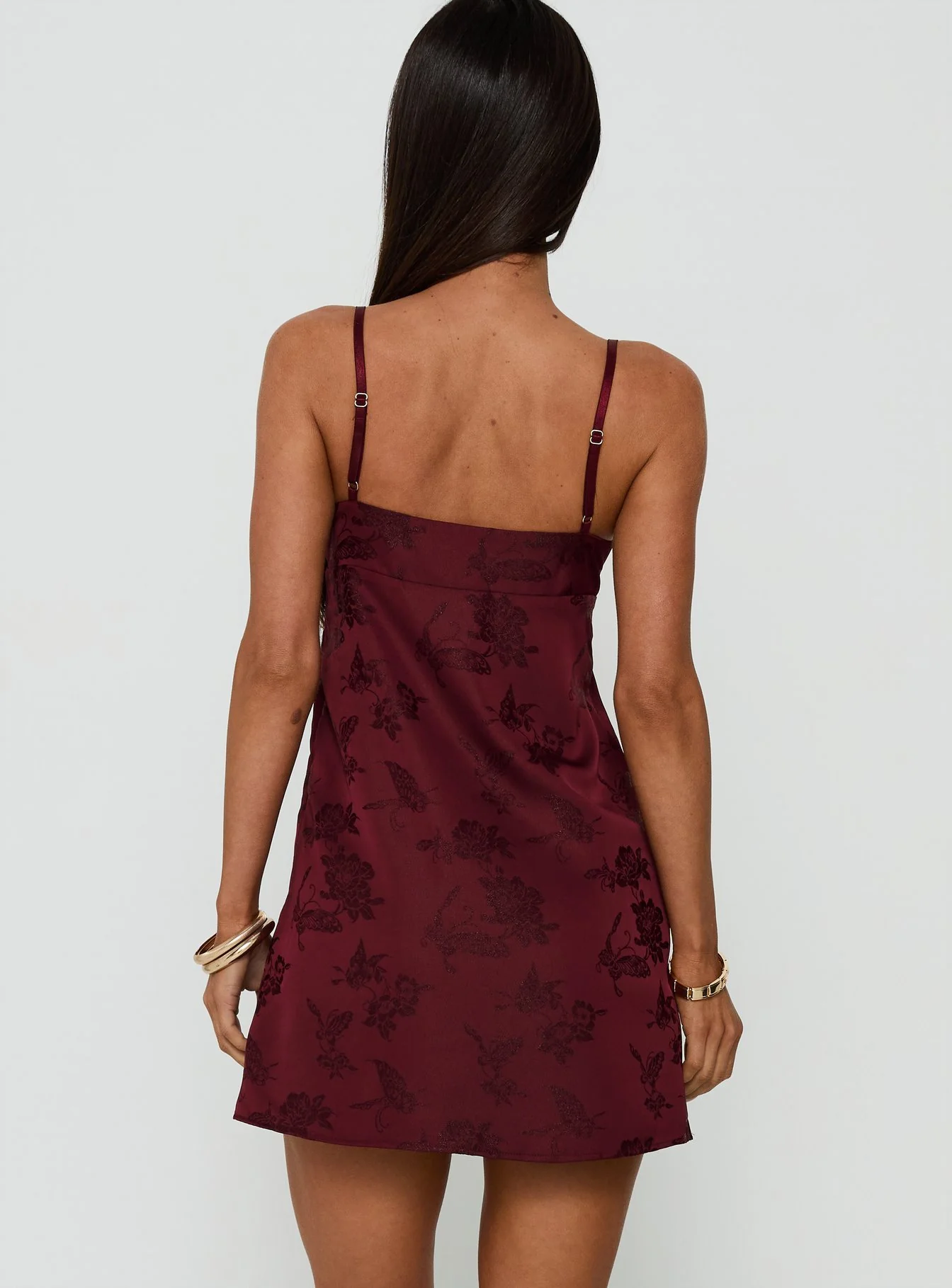 Had Me At Hello Lace Trim Mini Dress Burgundy - luluinthesky