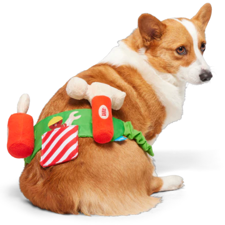 Do-It-Your-Elf Toolbelt Wearable Multipart Plush Tug Dog Toy