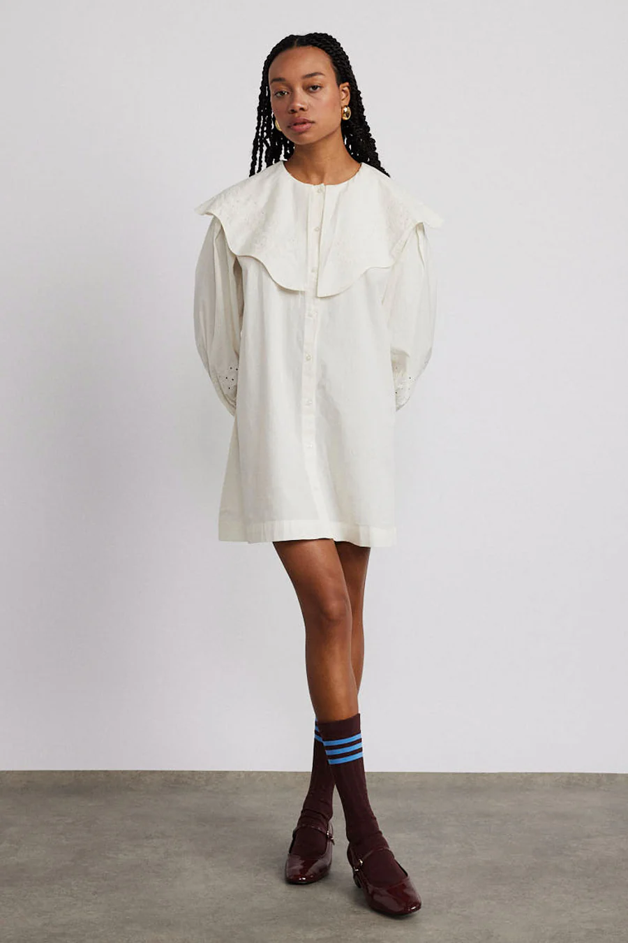 mimi mini dress - off white broderie - luluinthesky