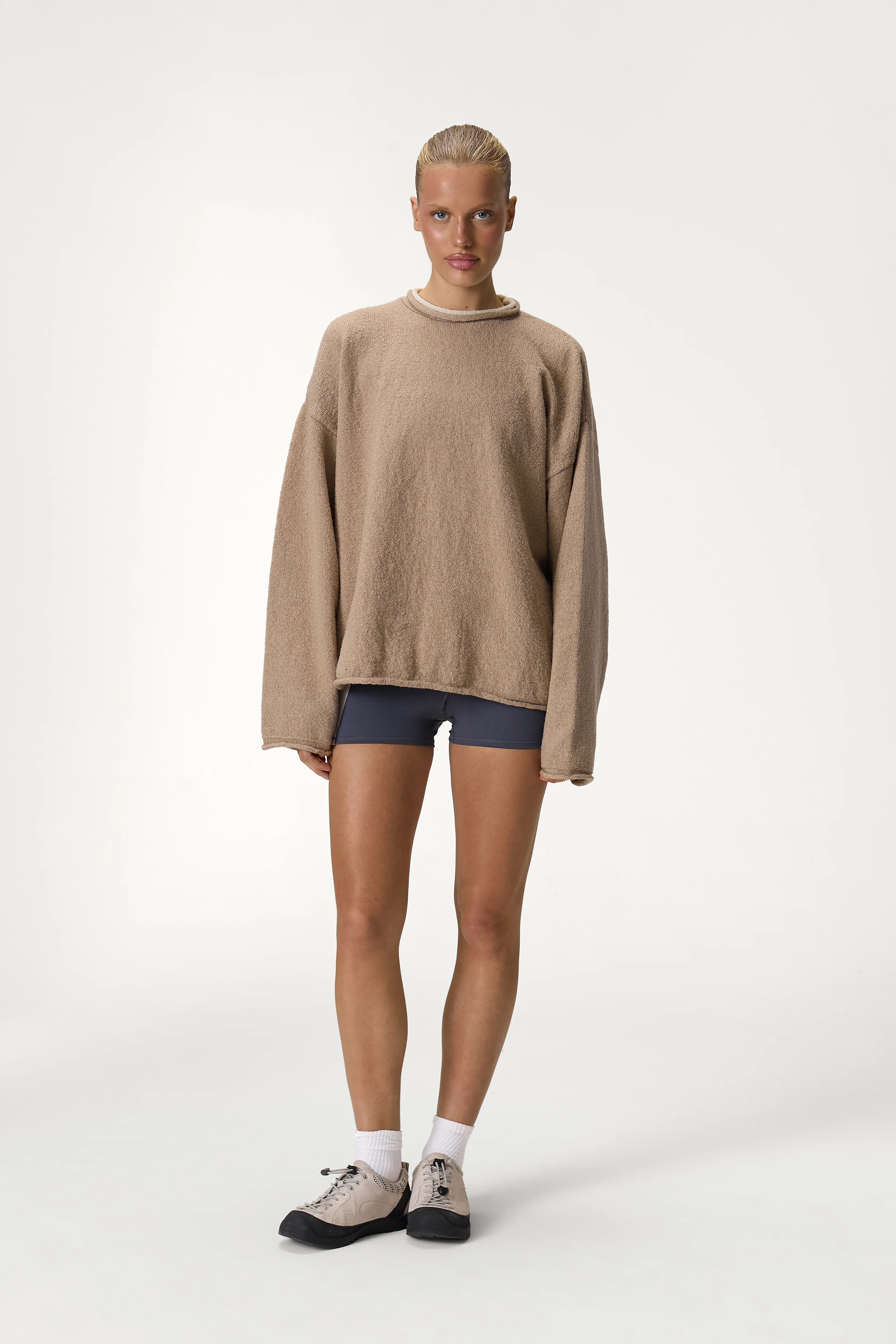 Parker Layered Knit Jumper in Beige