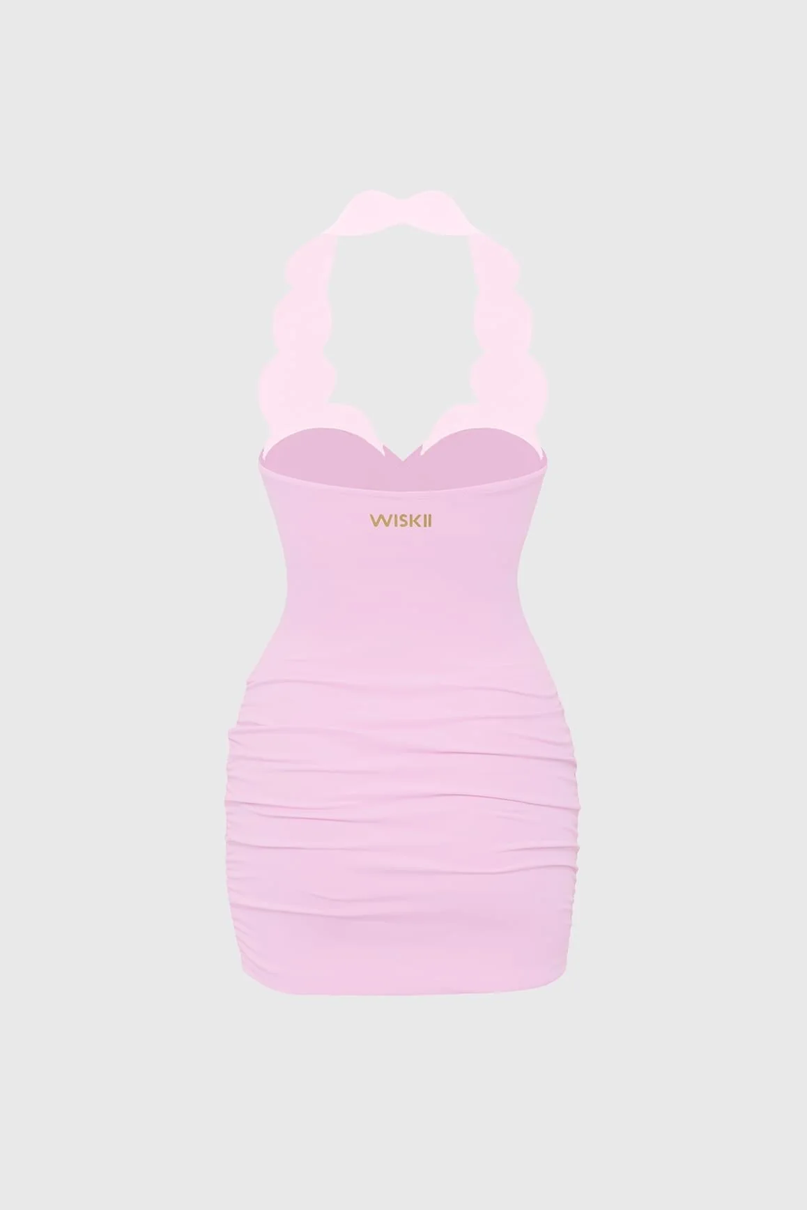 Riviera Scallop Contrast Halter Dress