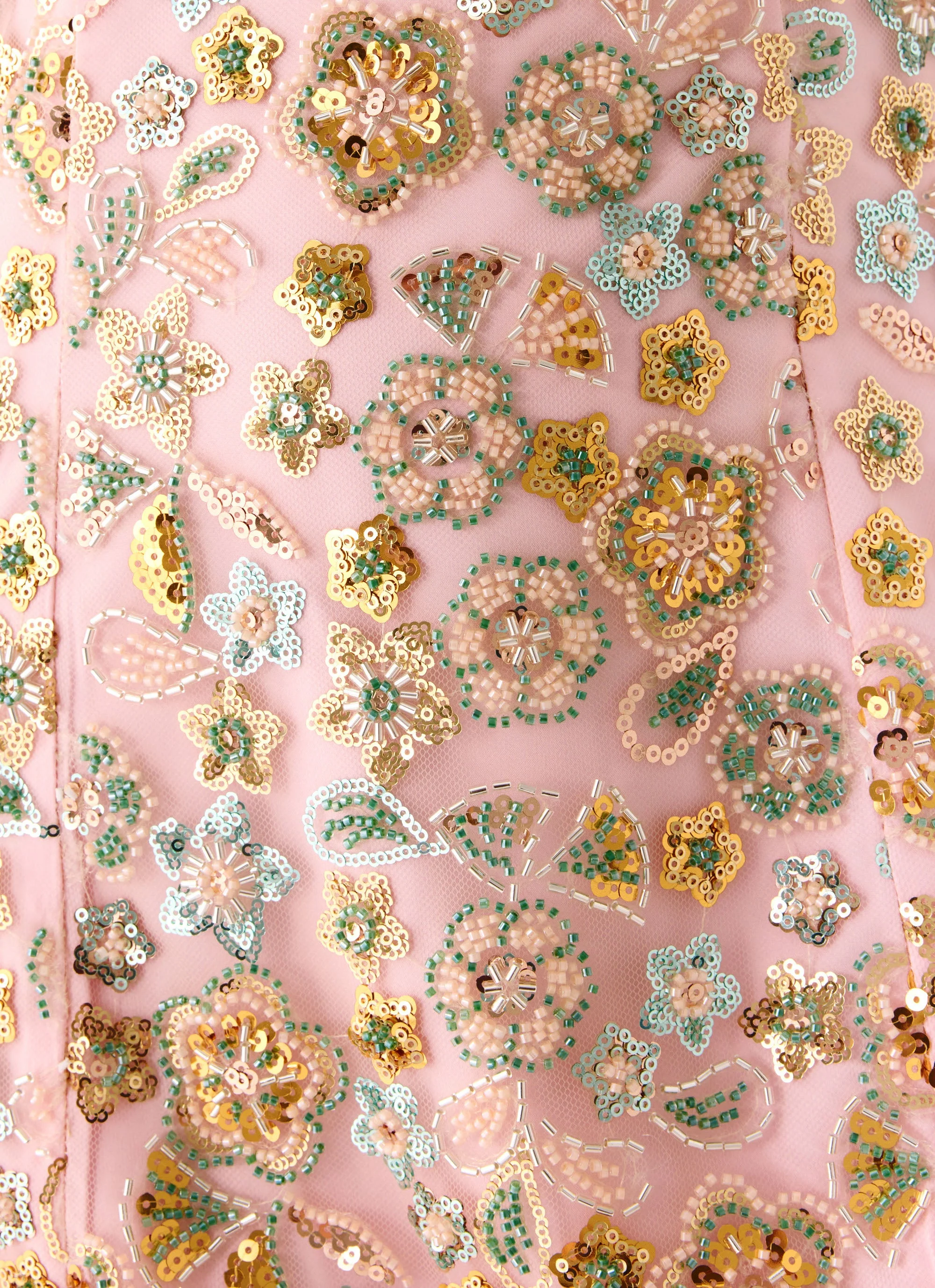 Ellerie Beaded Mini Dress - Pink - luluinthesky