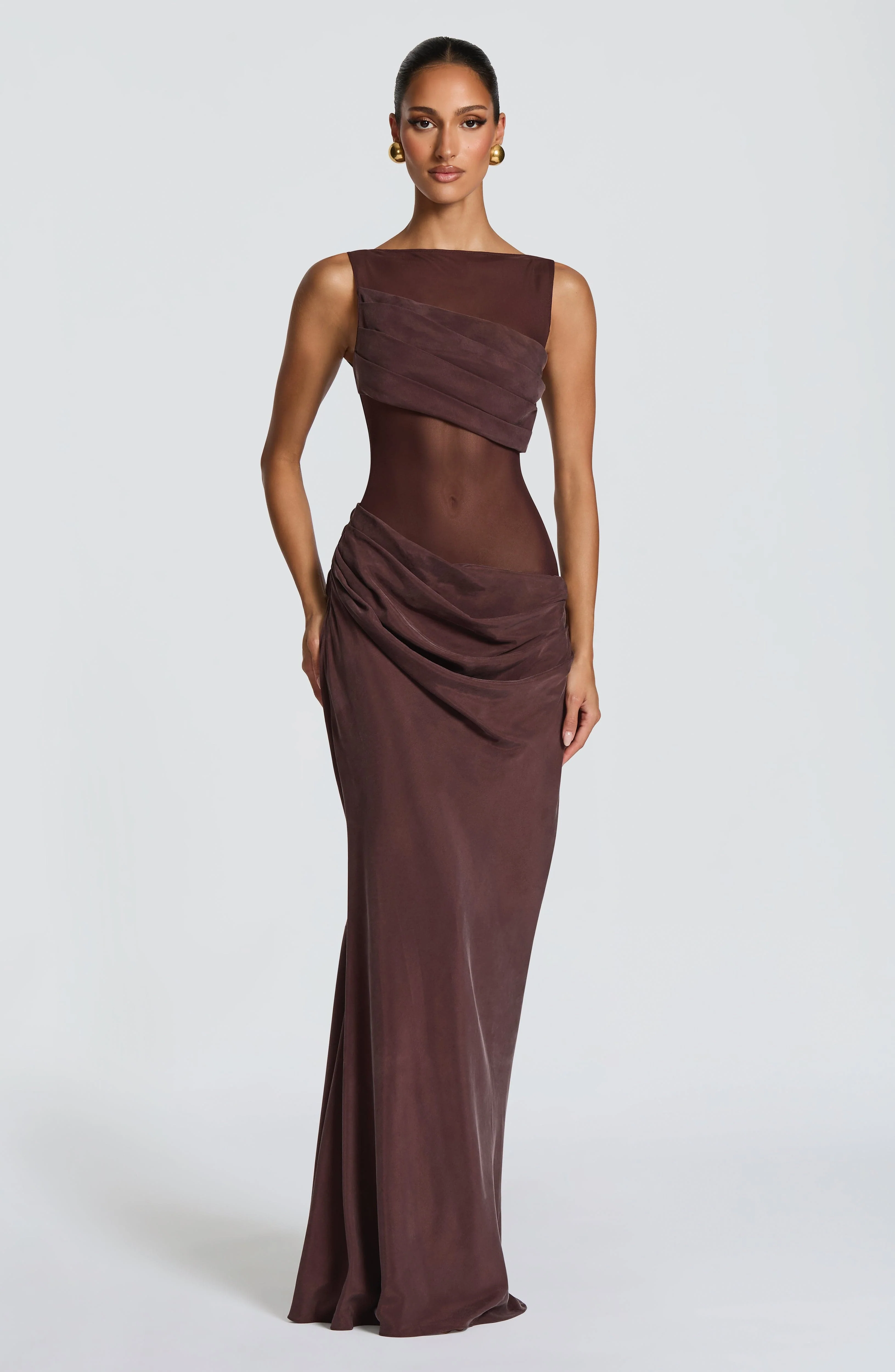 Gracelyn Maxi Dress - Plum Brown