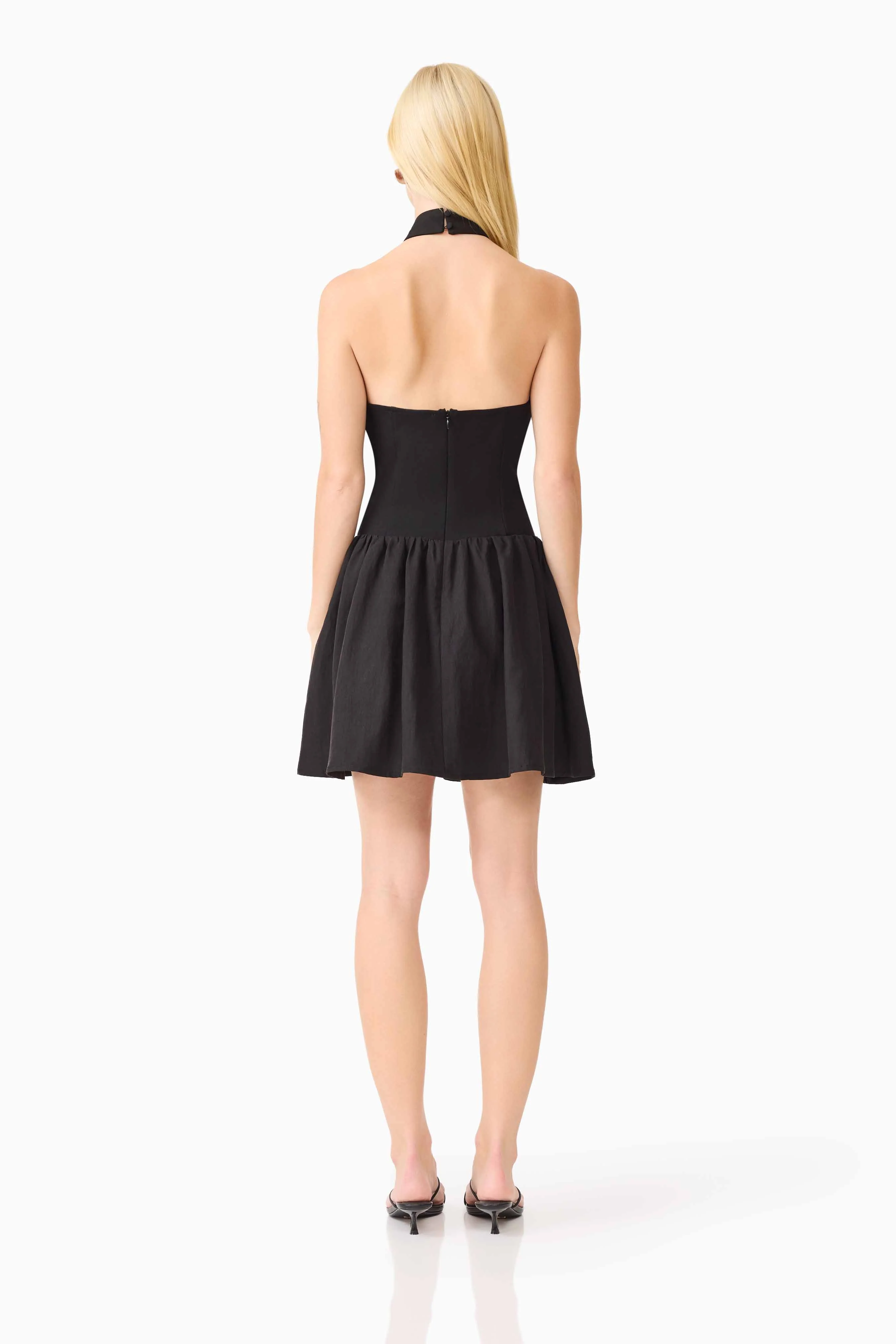 CURAAE Amaris Halter Mini Dress in Black