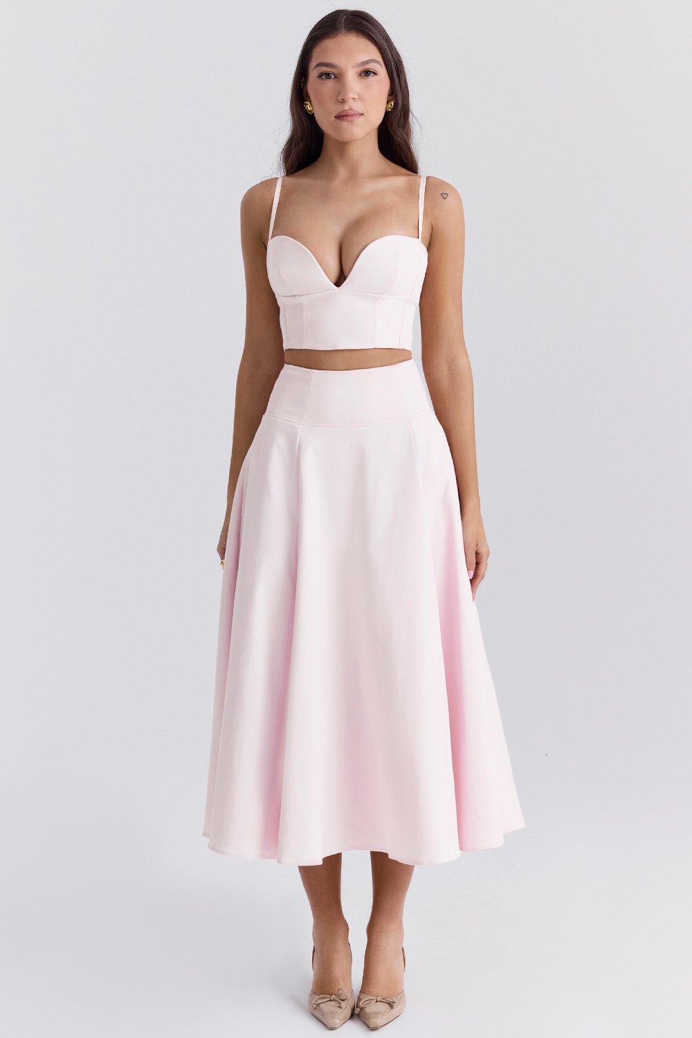Ballerina Pink A-line Midi Skirt