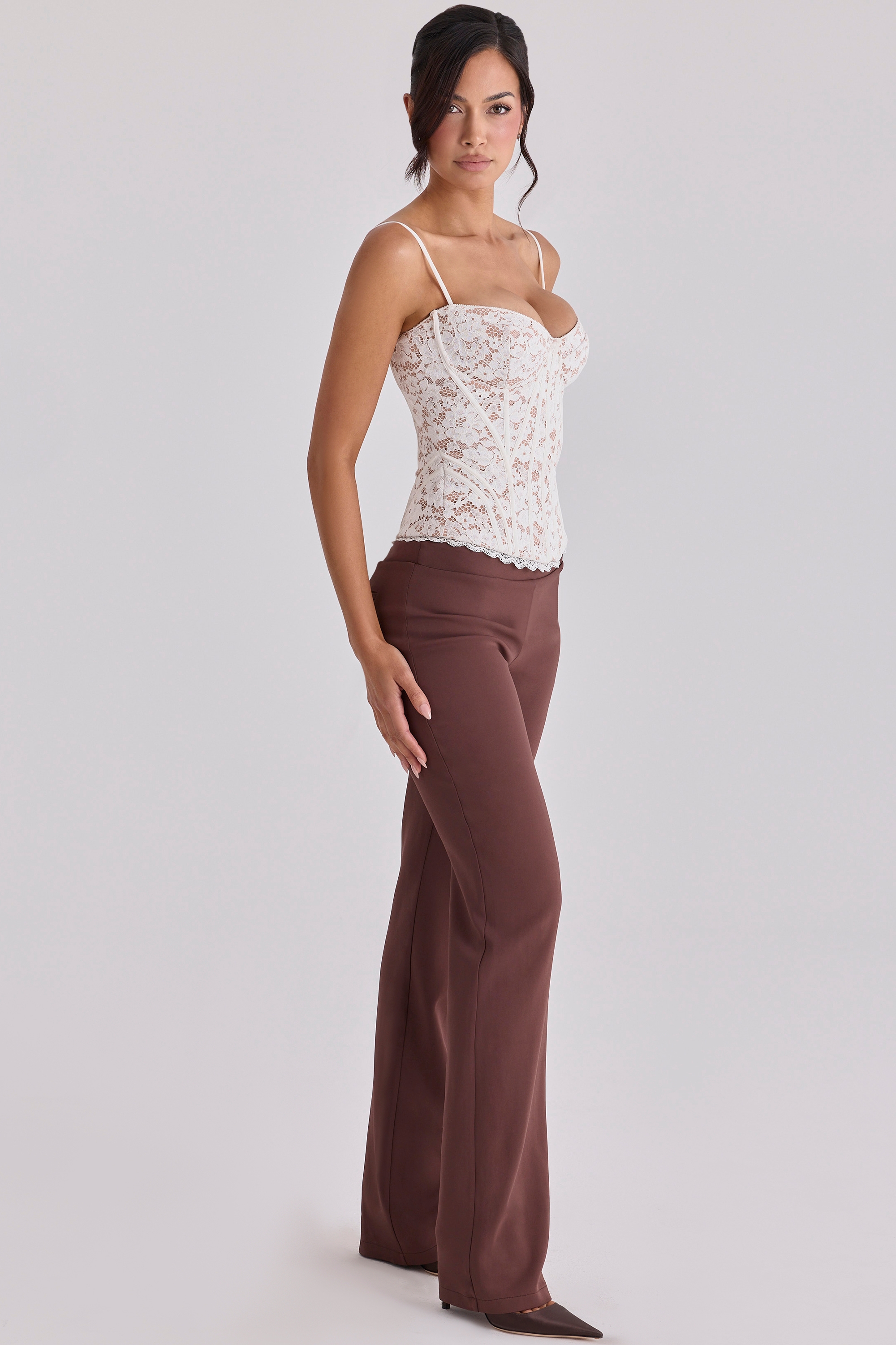 Espresso Brown Straight Leg Trousers