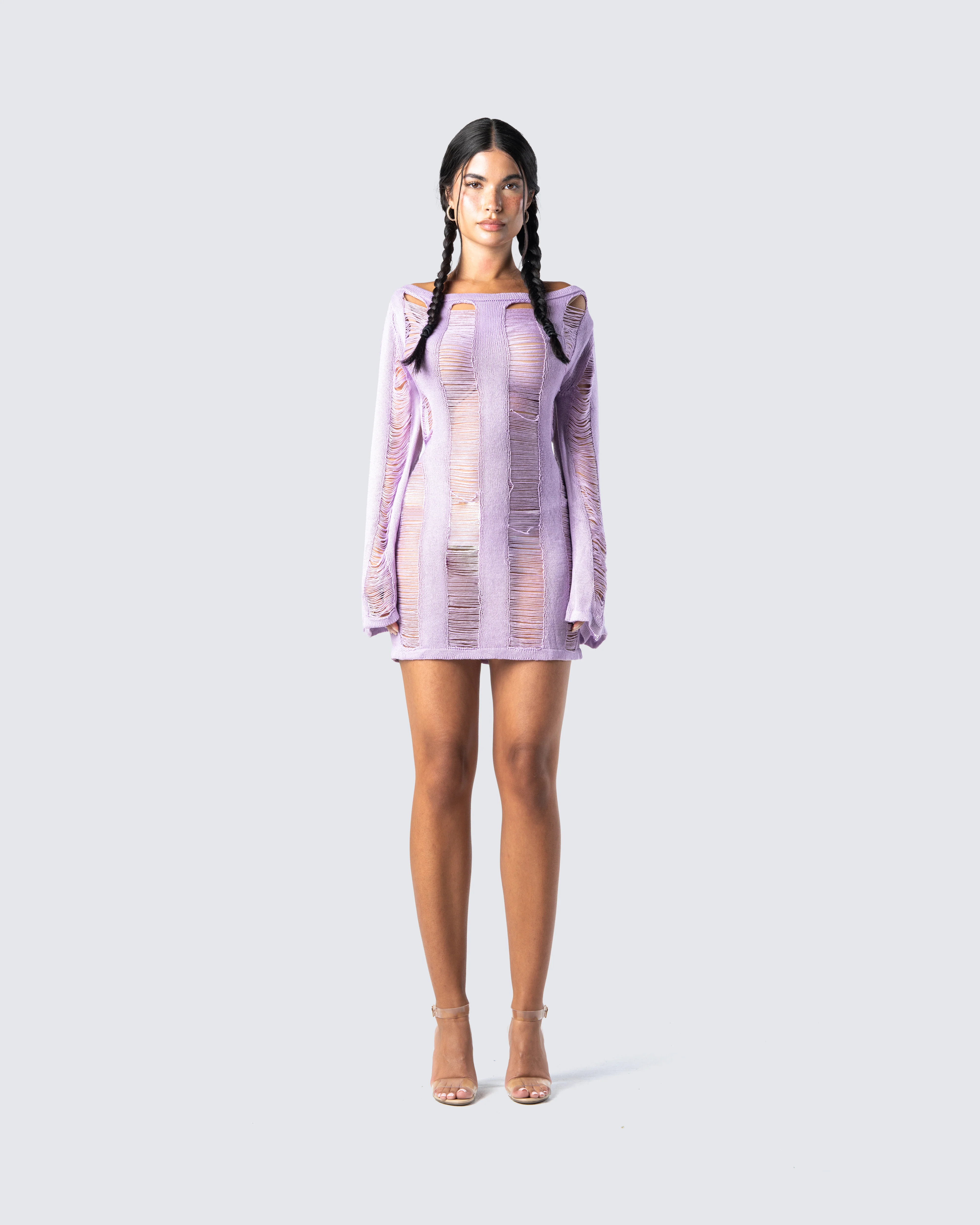 Mindy Lavender Mini Dress