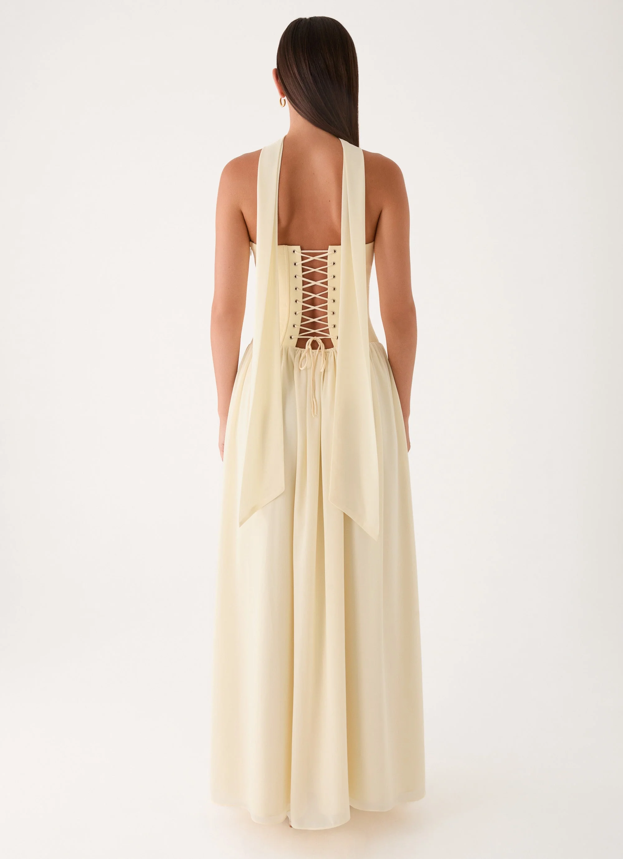 Elianah Scarf Maxi Dress - Yellow - luluinthesky