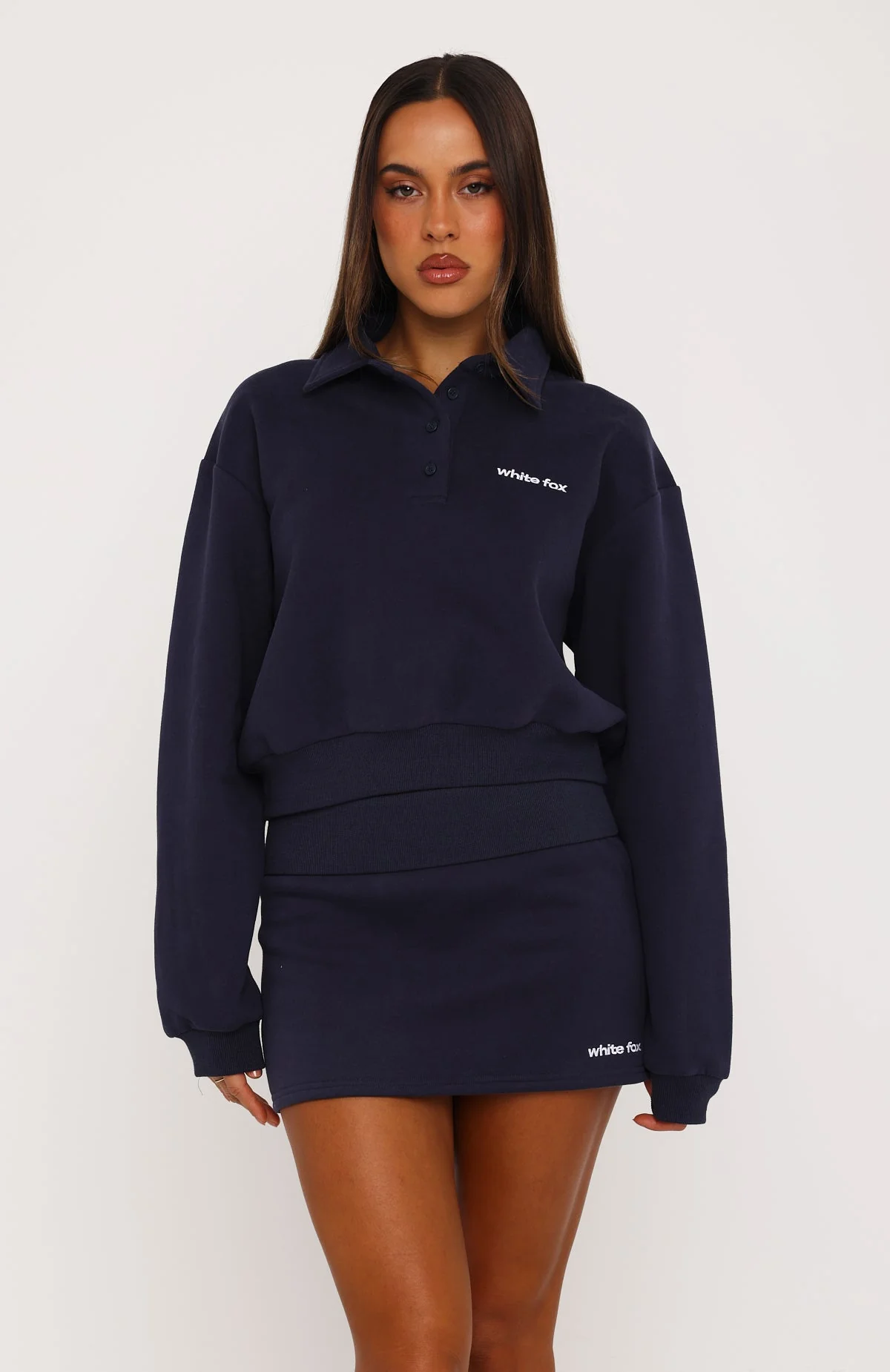 Not Changing Henley Polo Sweater Navy
