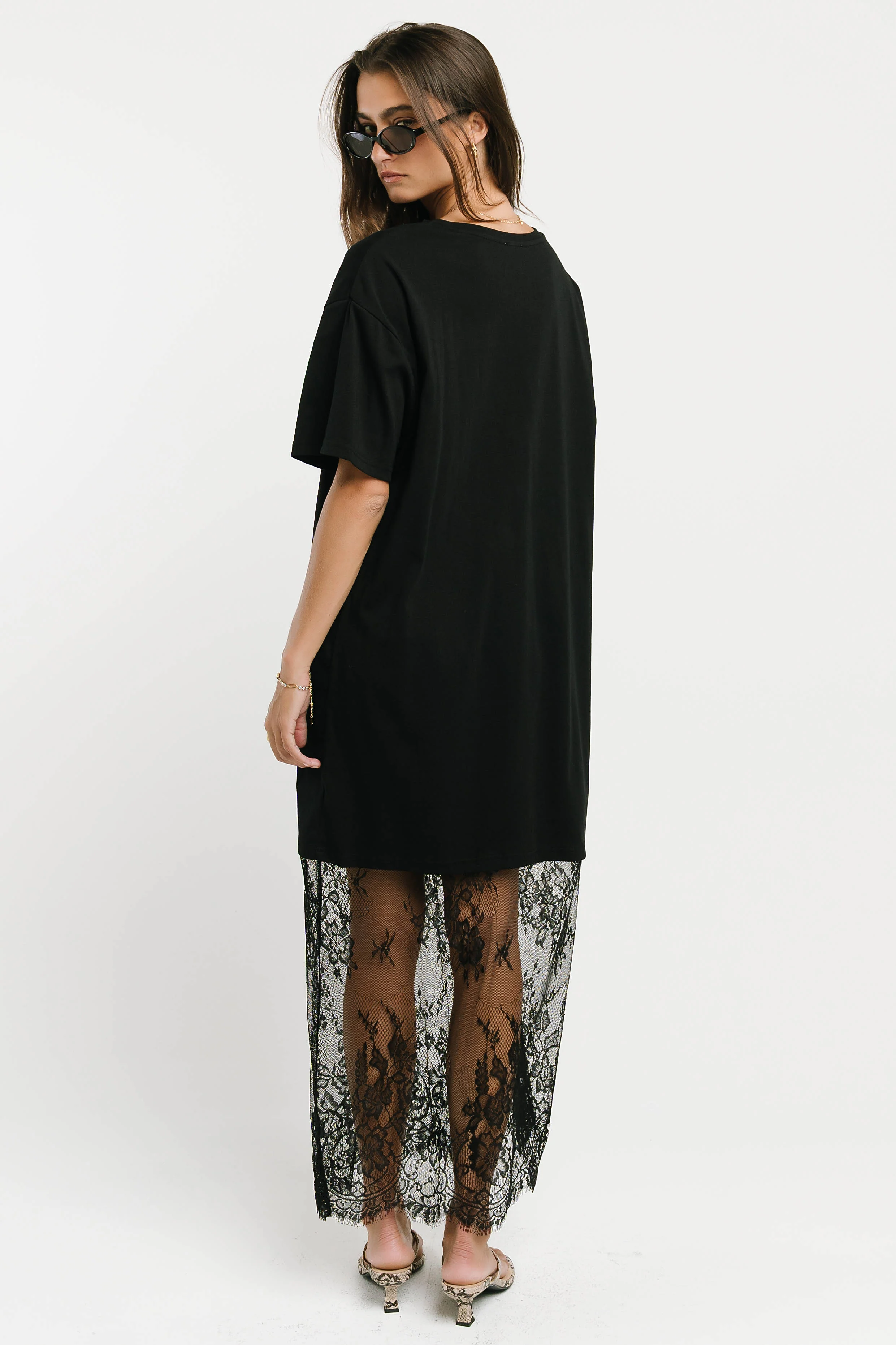Tracie T-Shirt Dress in True Black