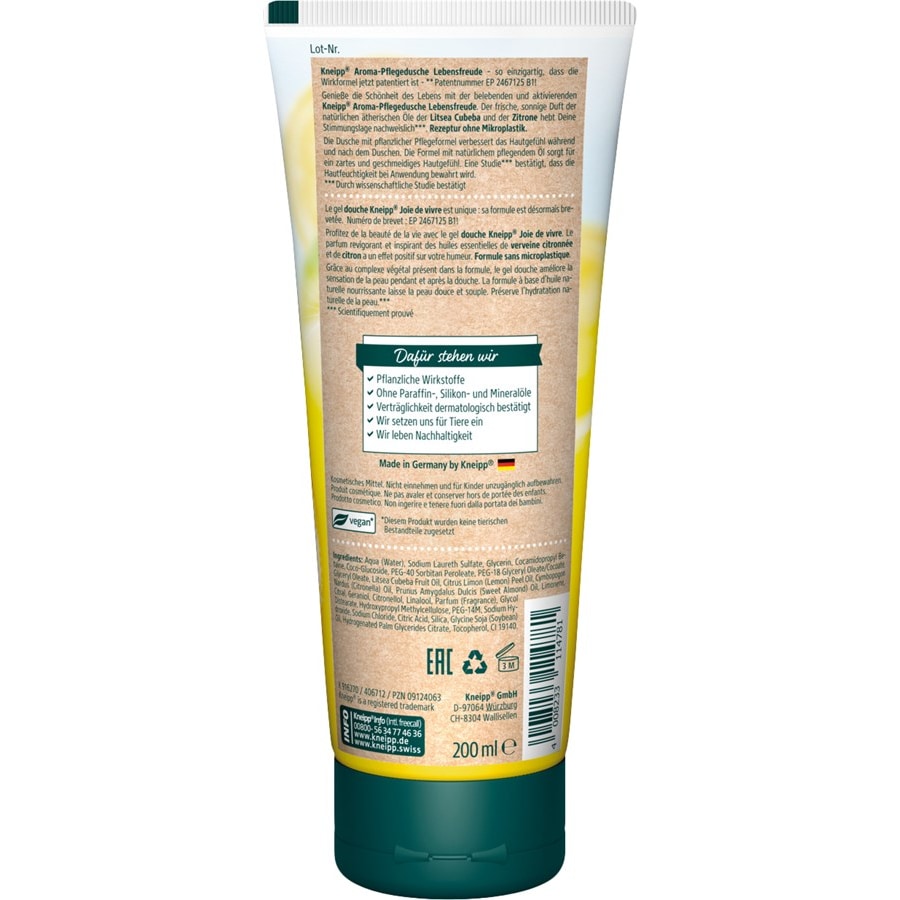 Kneipp Pielęgnacja pod prysznicem Aromatyczny płyn pielęgnujący pod prysznic Radość życia