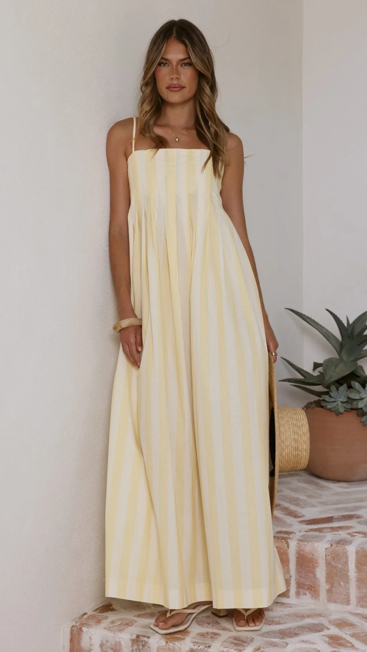 Pippa Maxi Dress - Yellow Stripe
