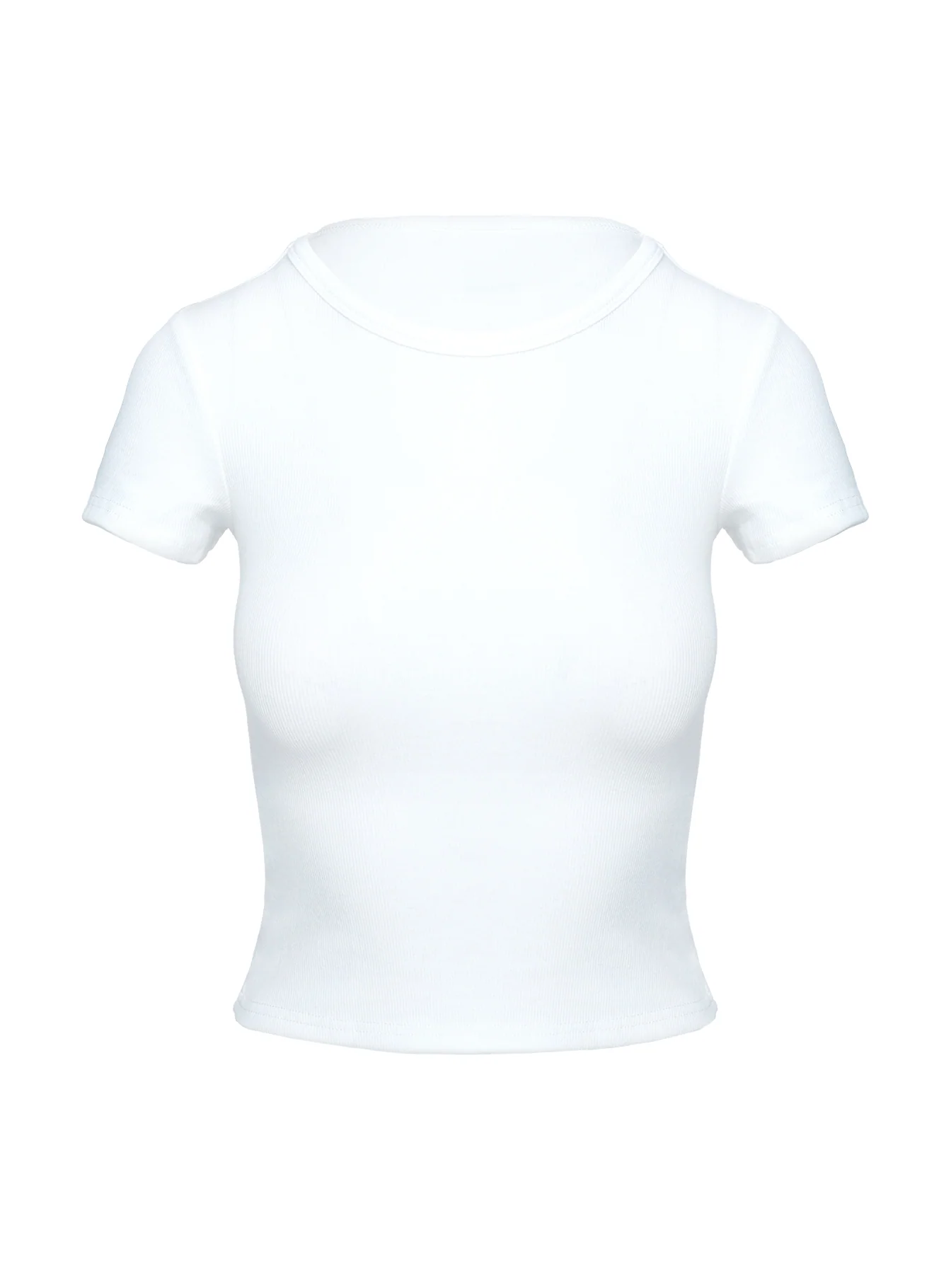 Baseline Scoop Rib Tee White