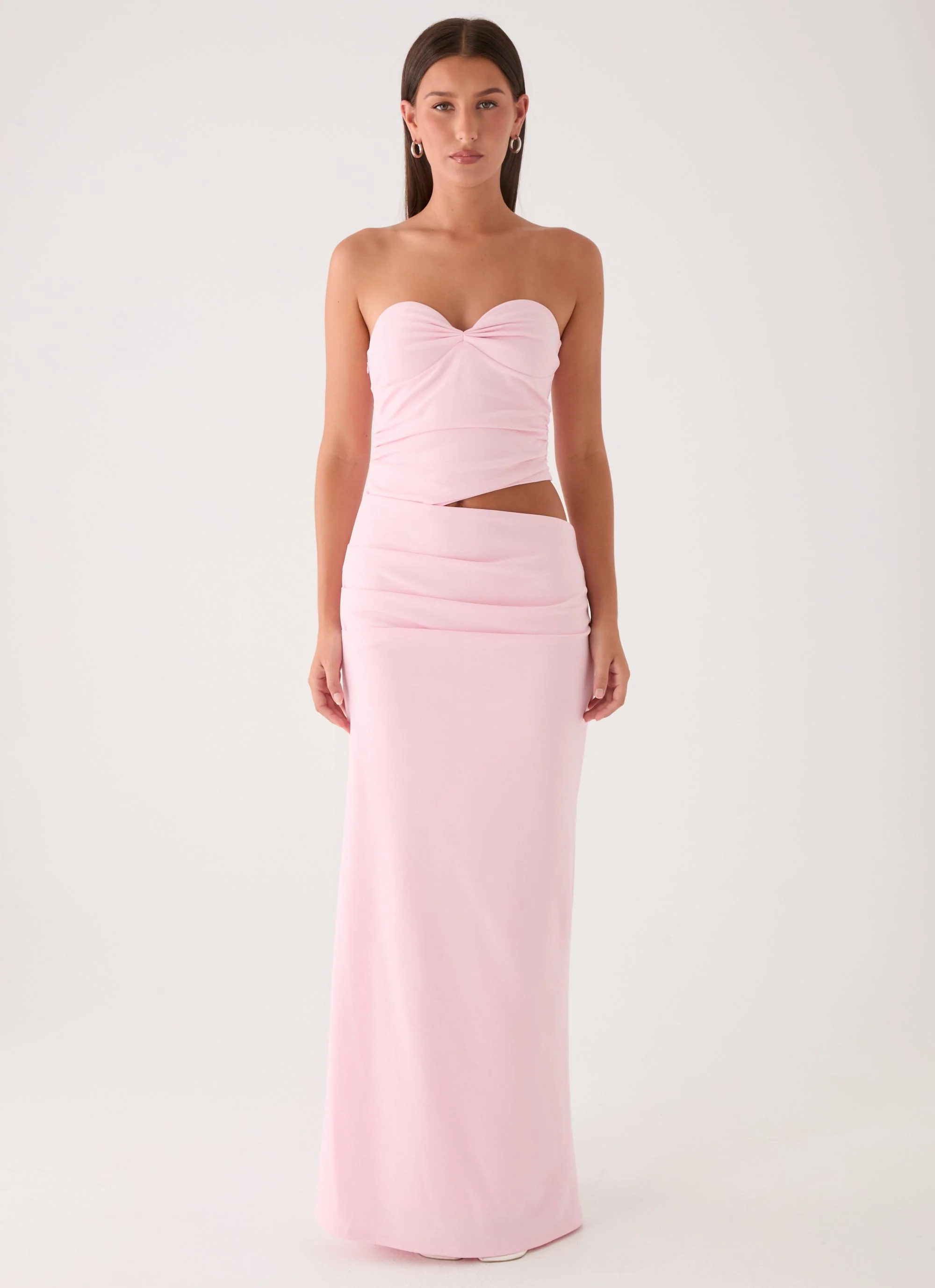 Carella Strapless Maxi Dress - Pink - luluinthesky