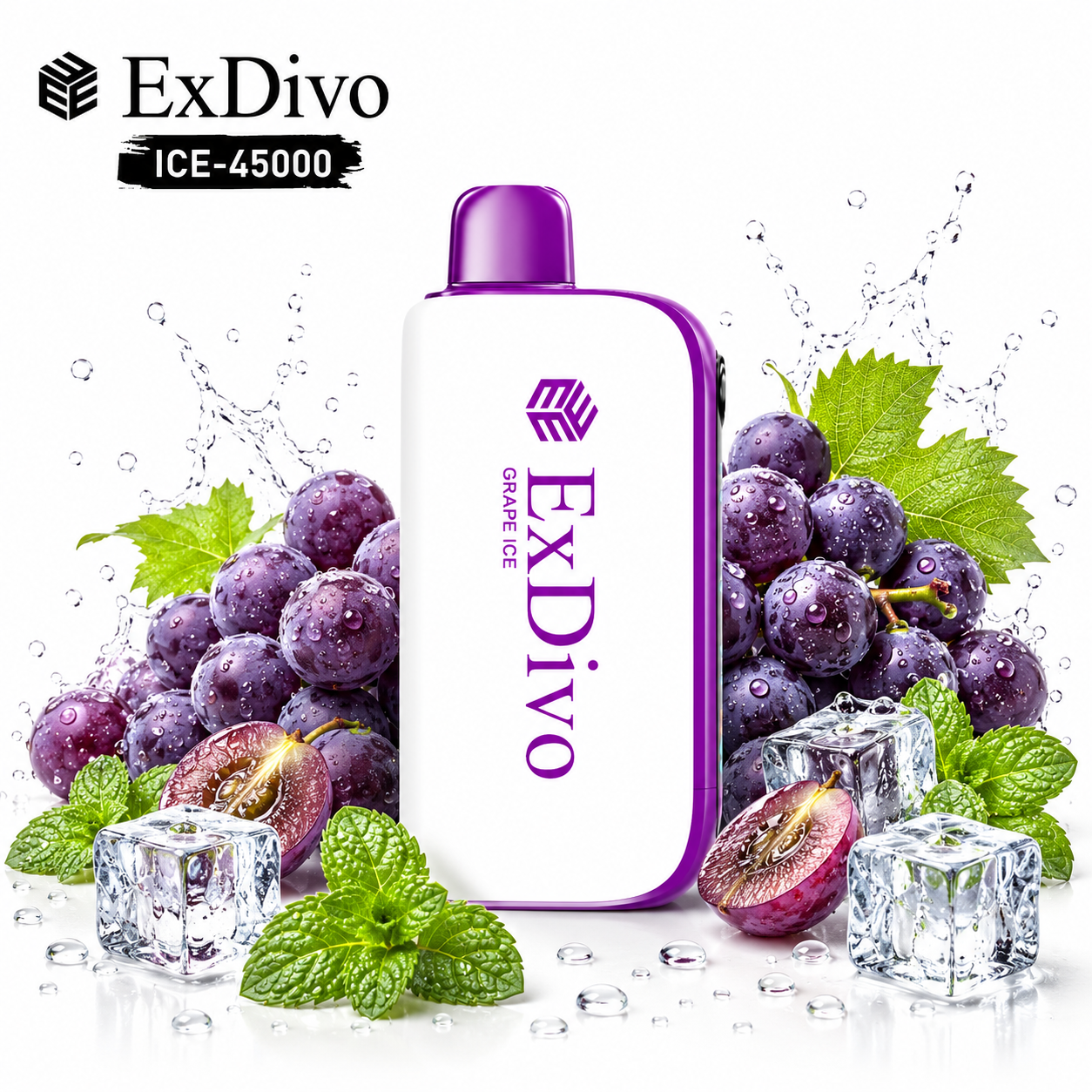ExDivo Ice Flame Vape 45000 Puffs——GRAPE ICE