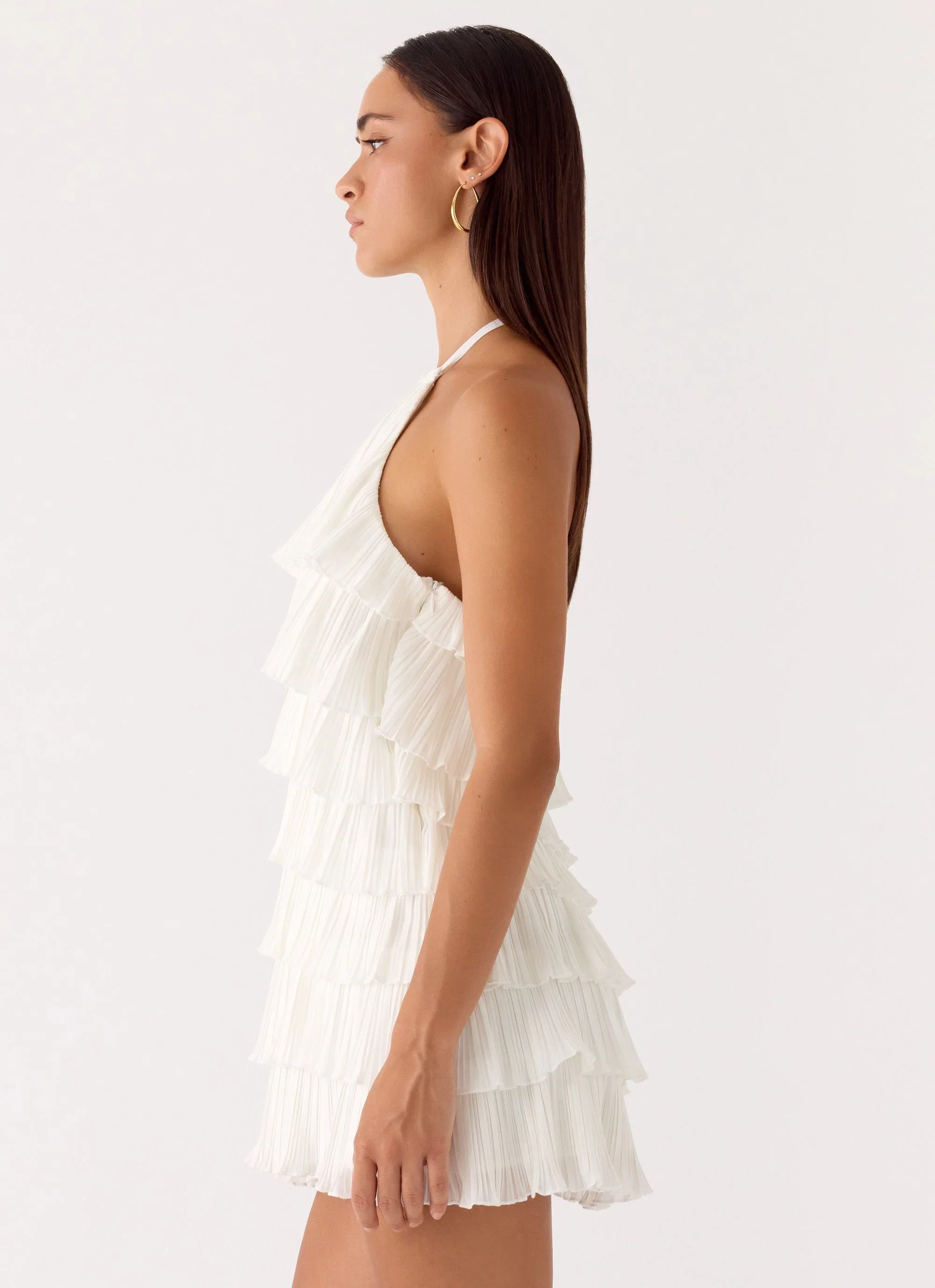 Lunar Bloom Mini Dress - Ivory