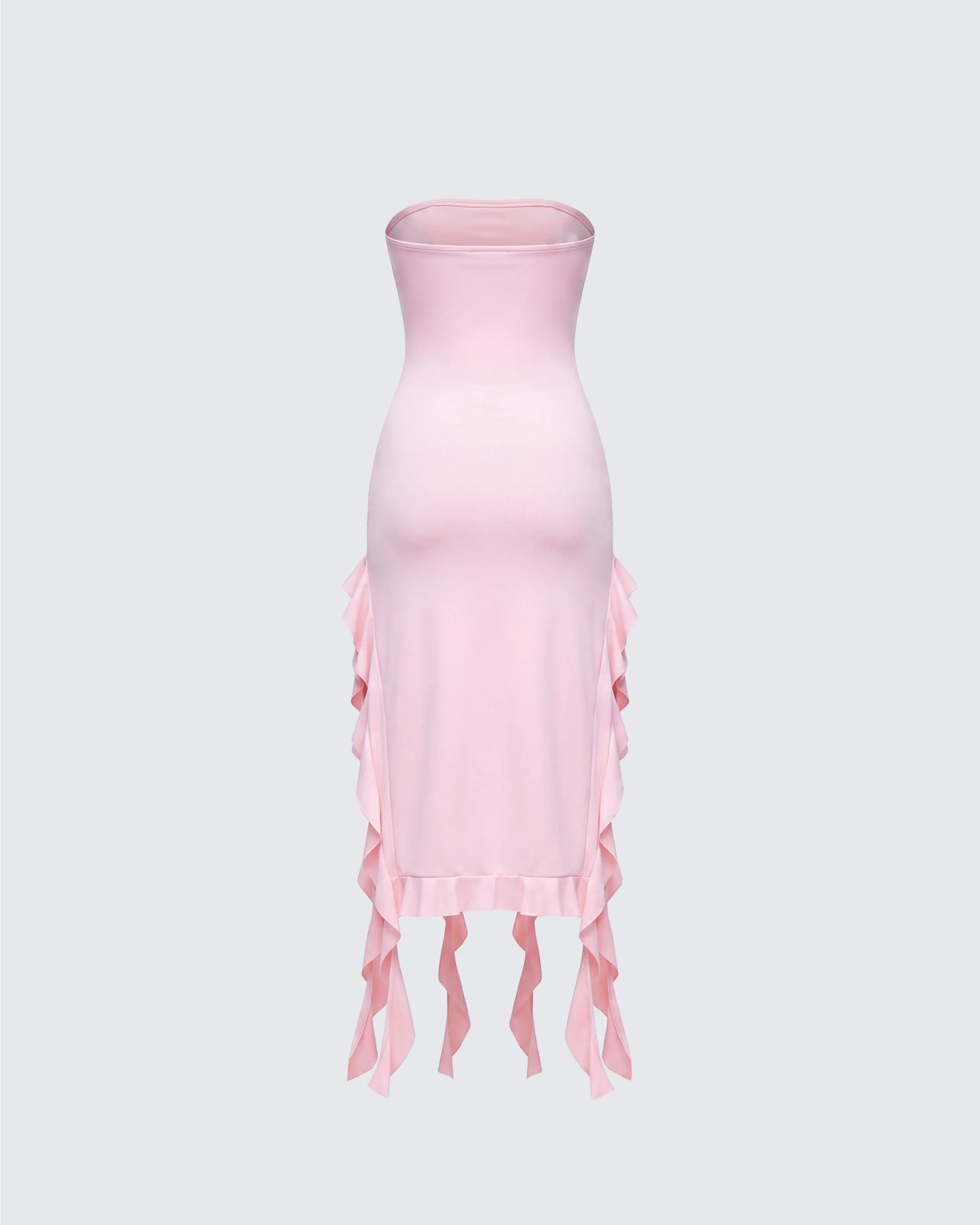 Sadira Pink Strapless Ruffle Dress