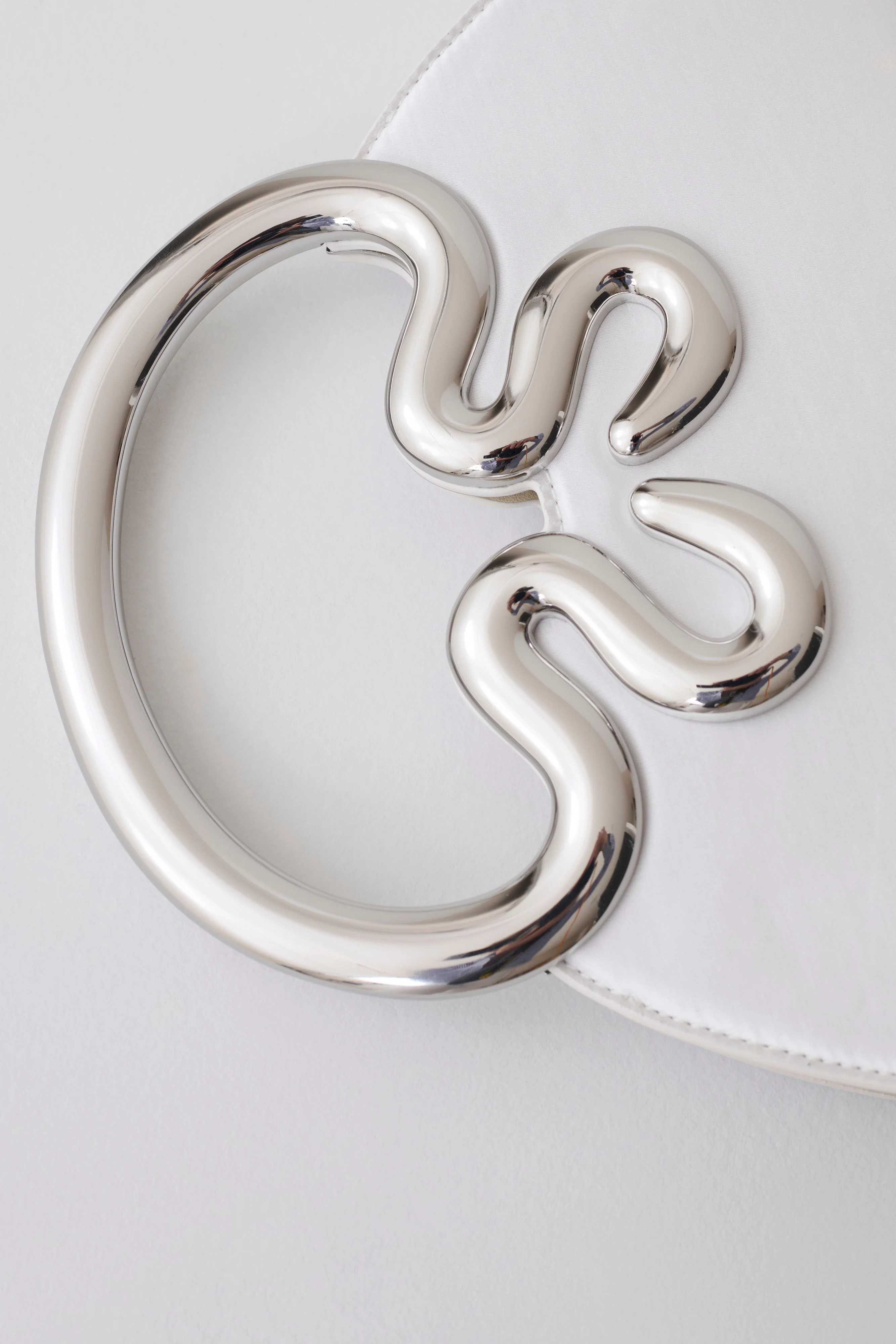 Elianne Satin Frame Clutch Bag - White