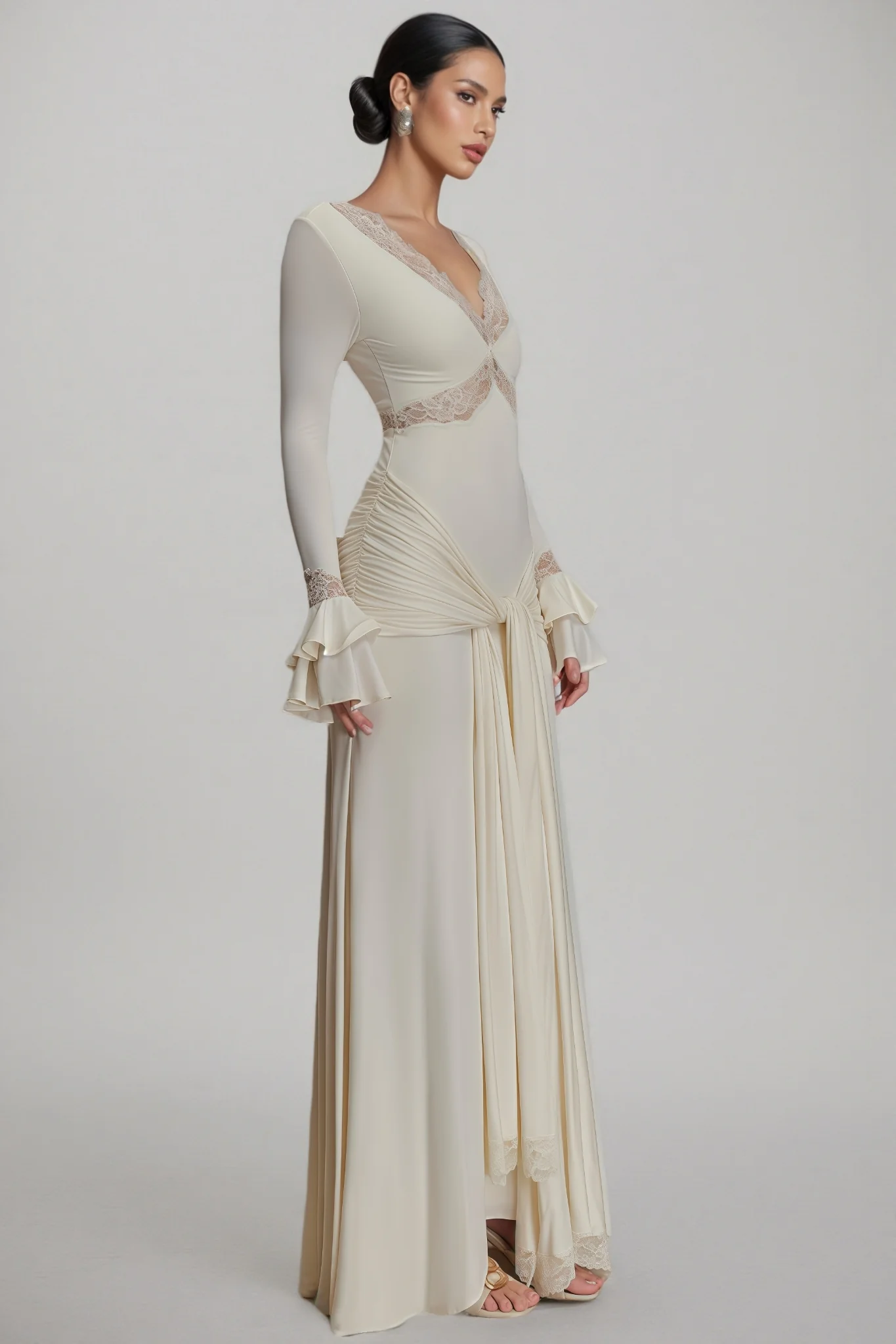 Elorat White Lace Maxi Dress