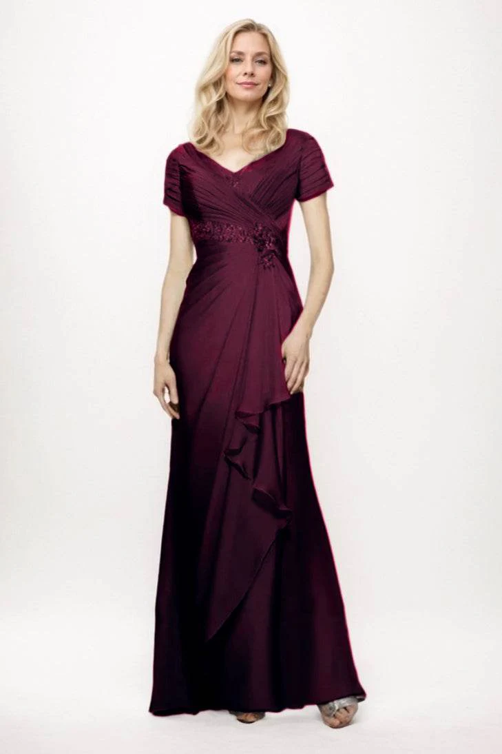 Sheath-Column Maxi Chiffon Mother Of The Bride Dress CM0277
