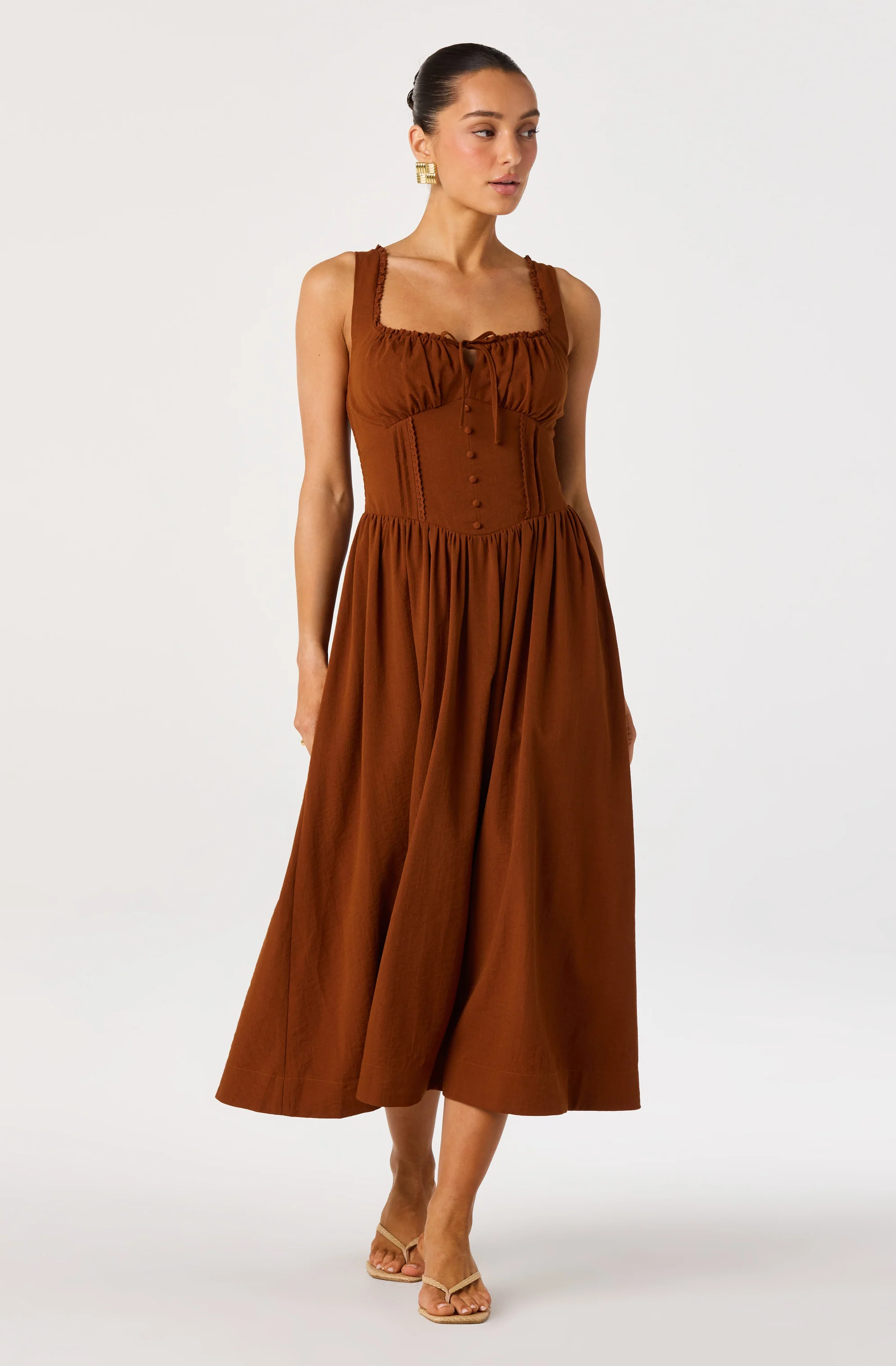 Sahana Crochet Trim Milkmaid Dress