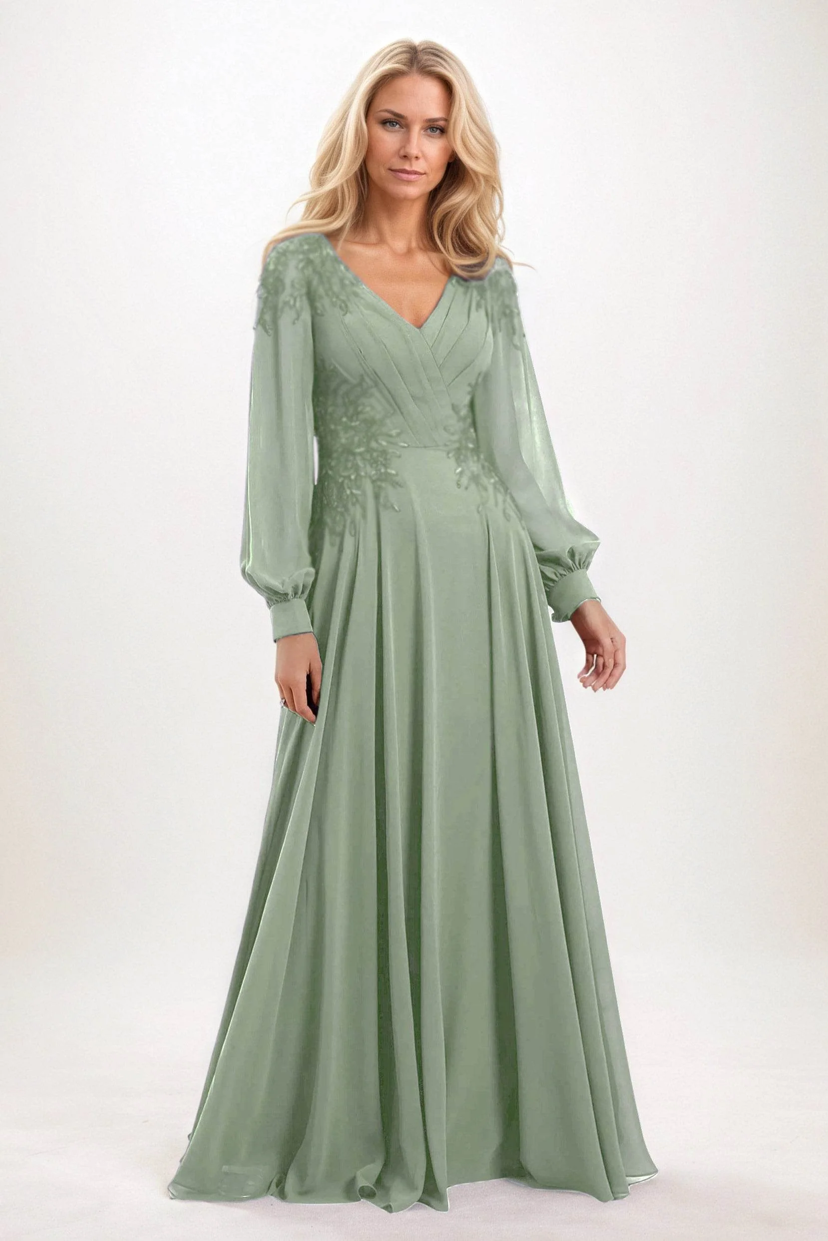 A-Line Maxi Chiffon Mother of the Bride Dresses CM0405