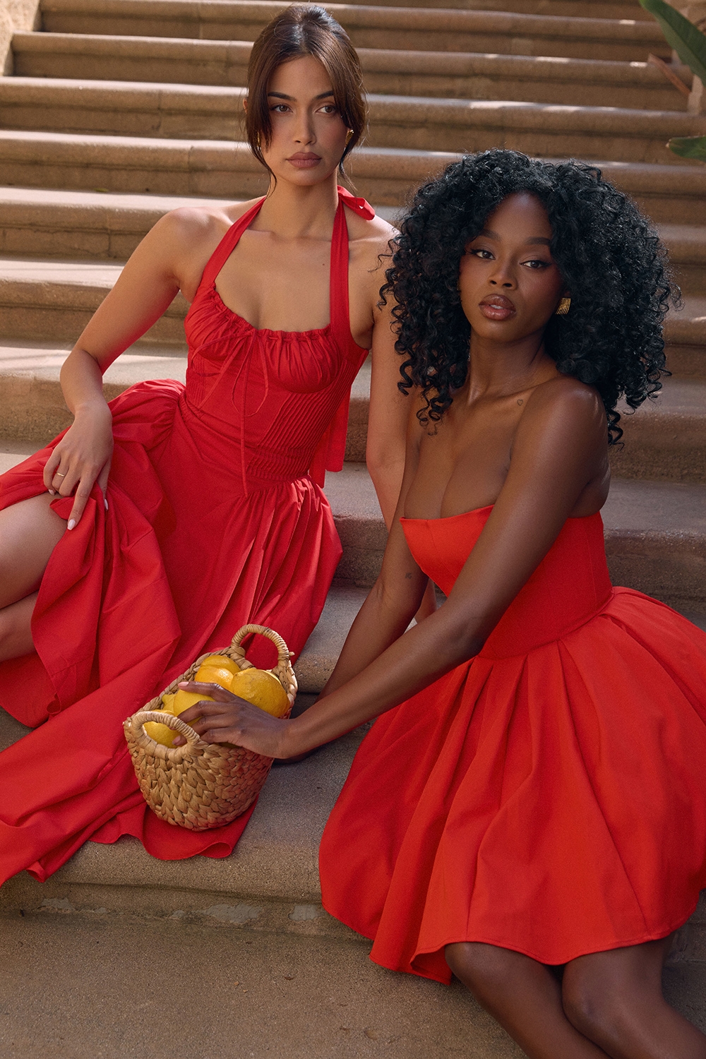 Italian Tomato Cotton Halter Sundress