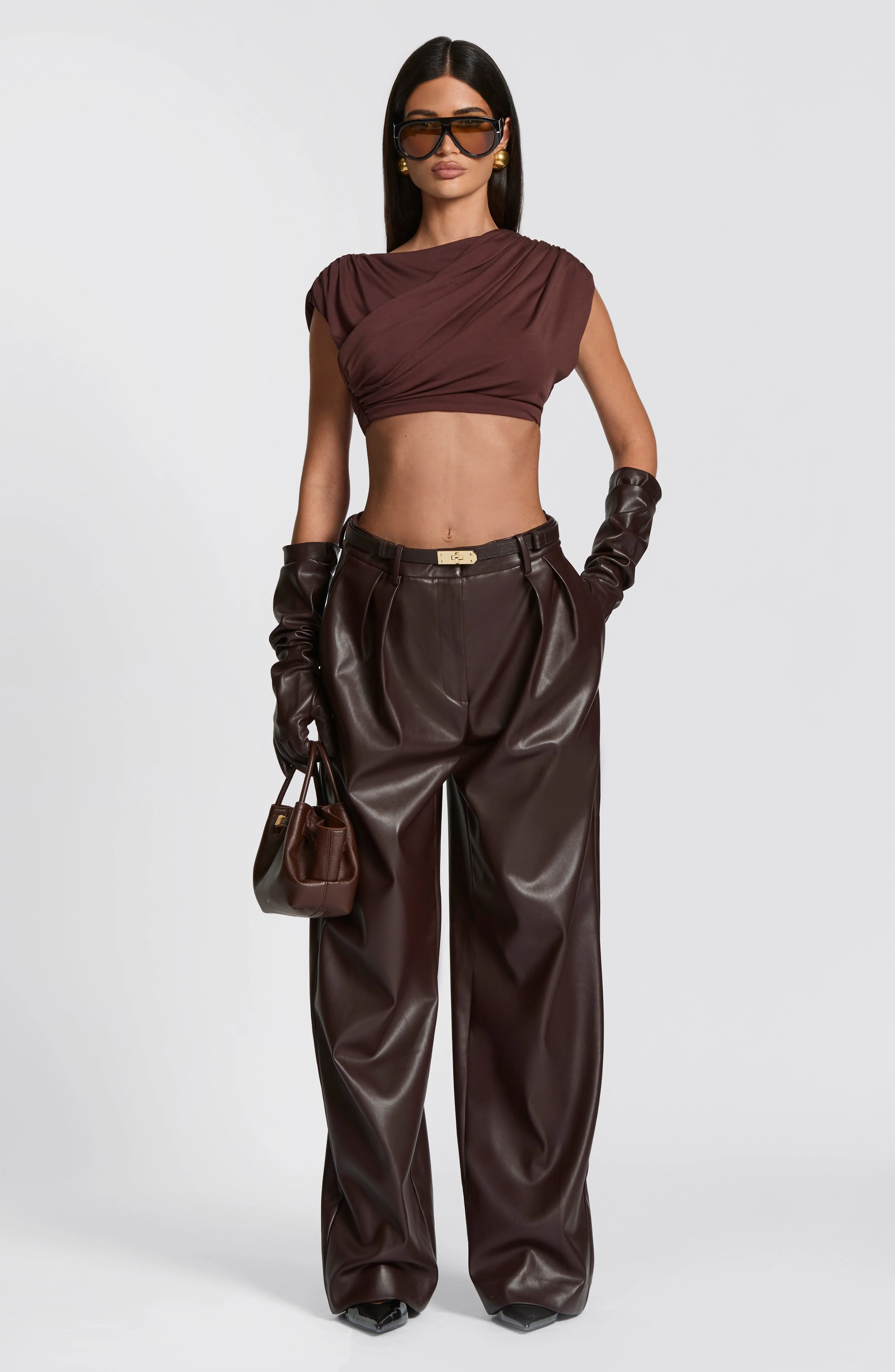 Frankie Gloves - Plum Brown